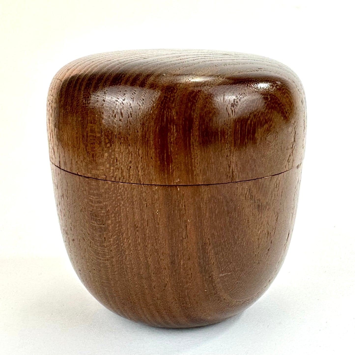 Vintage Japanese Wooden Tea Ceremony Natsume Usuki w/ Natural Wood Grain