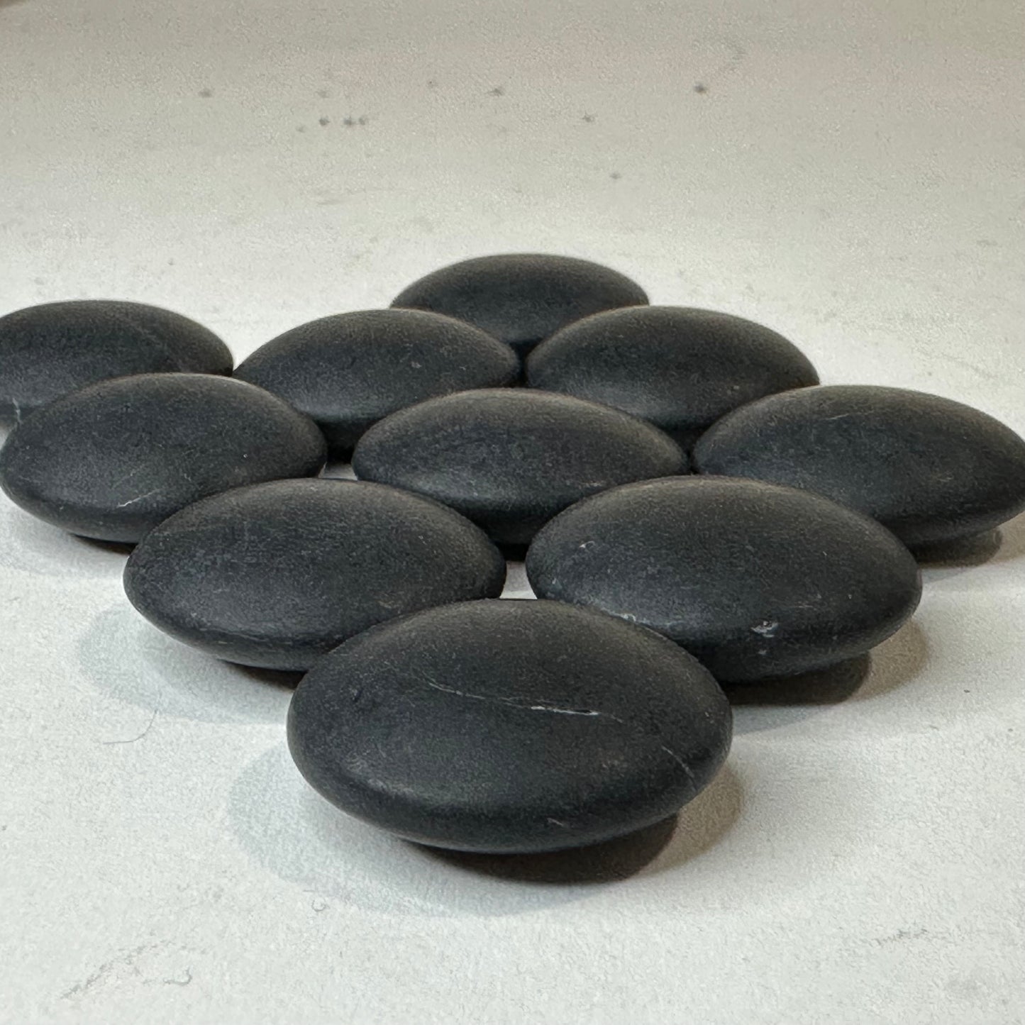 Vintage Japanese Go Game Stones 9mm X10 For Replacement - Black Slate