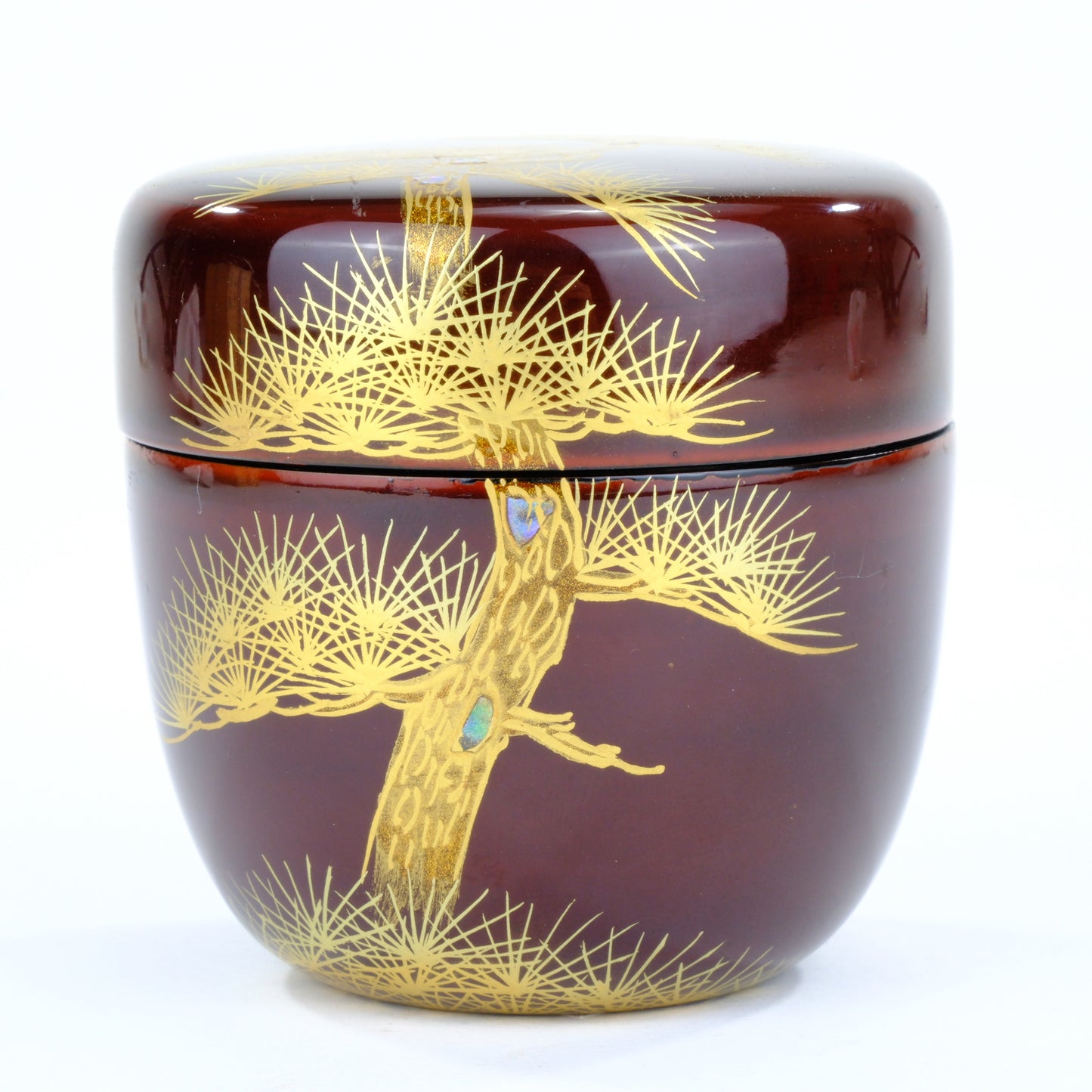 Japanese Tea Ceremony Natsume Tame-uri Laquer Gold Makie Oimatsu Pine