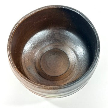 Japanese Mino Ware Chawan Matcha Tea Bowl Iron Brown Black Ash Green Drip Glaze NEW 5"