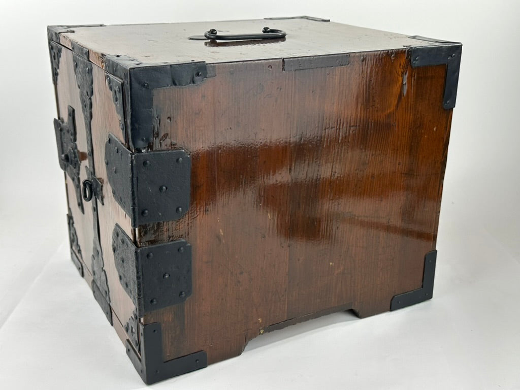 Antique Japanese Funadansu Ship Chest Sugi Iron Hardware Edo Period Custom Stand c1840 21"H