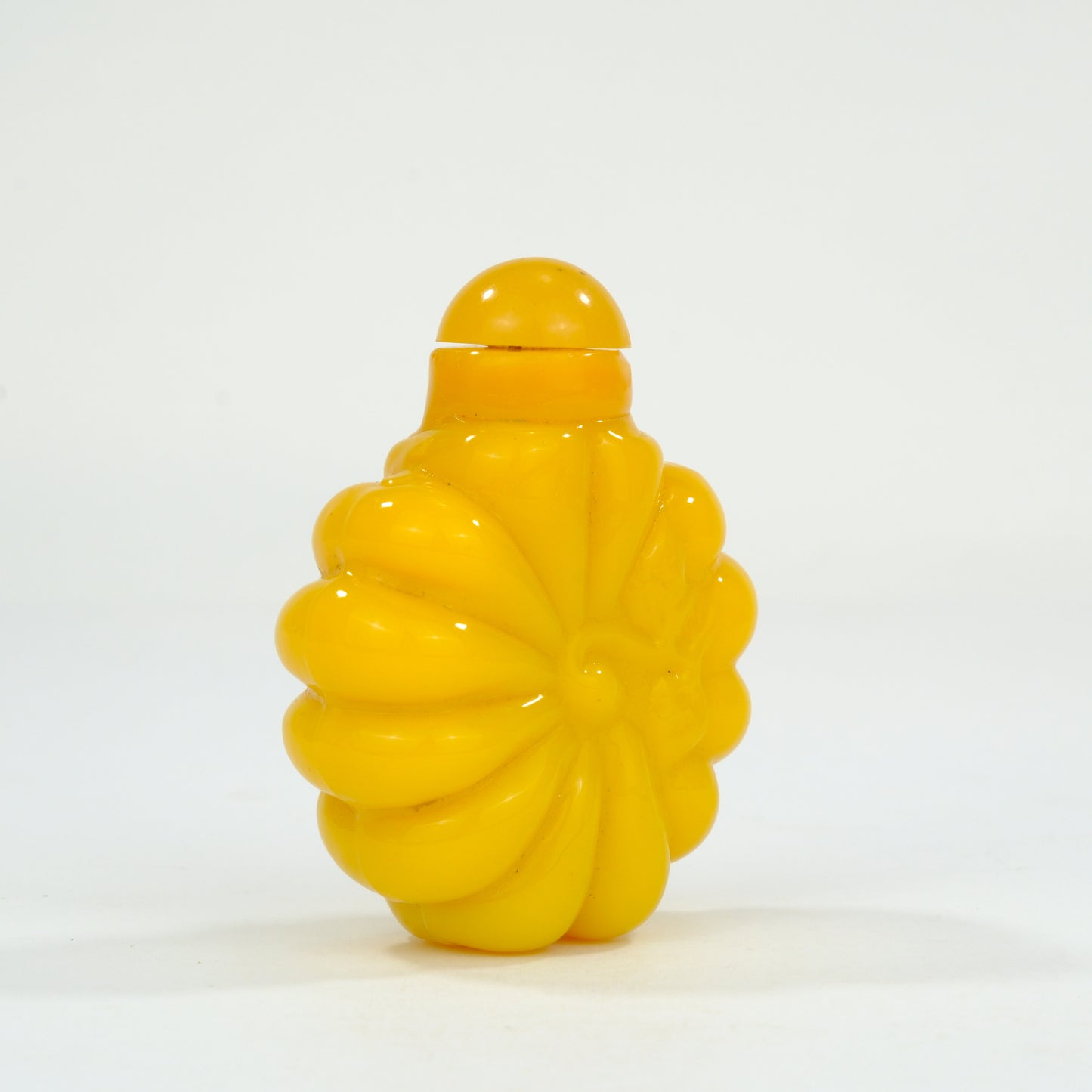 Vintage Chinese Yellow Glass Snuff Bottle 3"