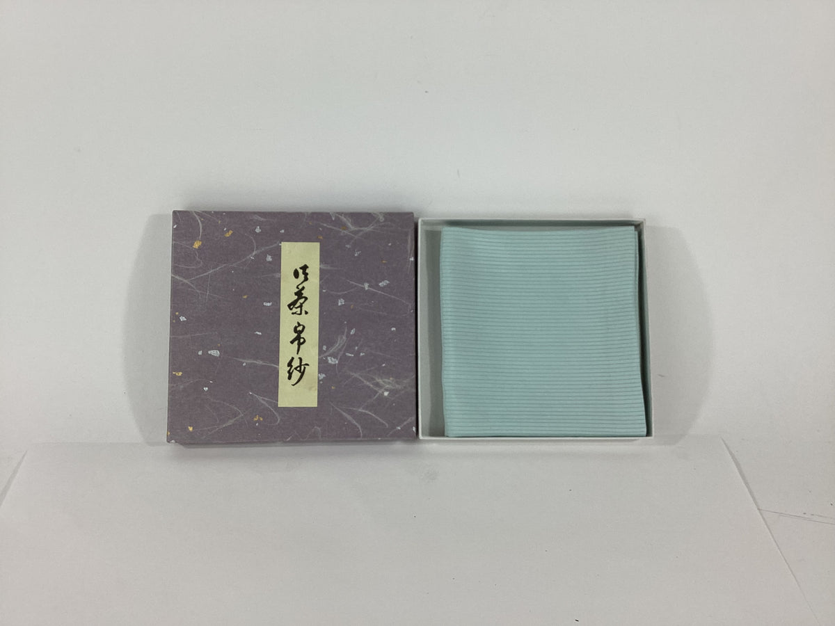 Japanese Tea Ceremony Pure Silk Fukusa Pale Blue Original Box