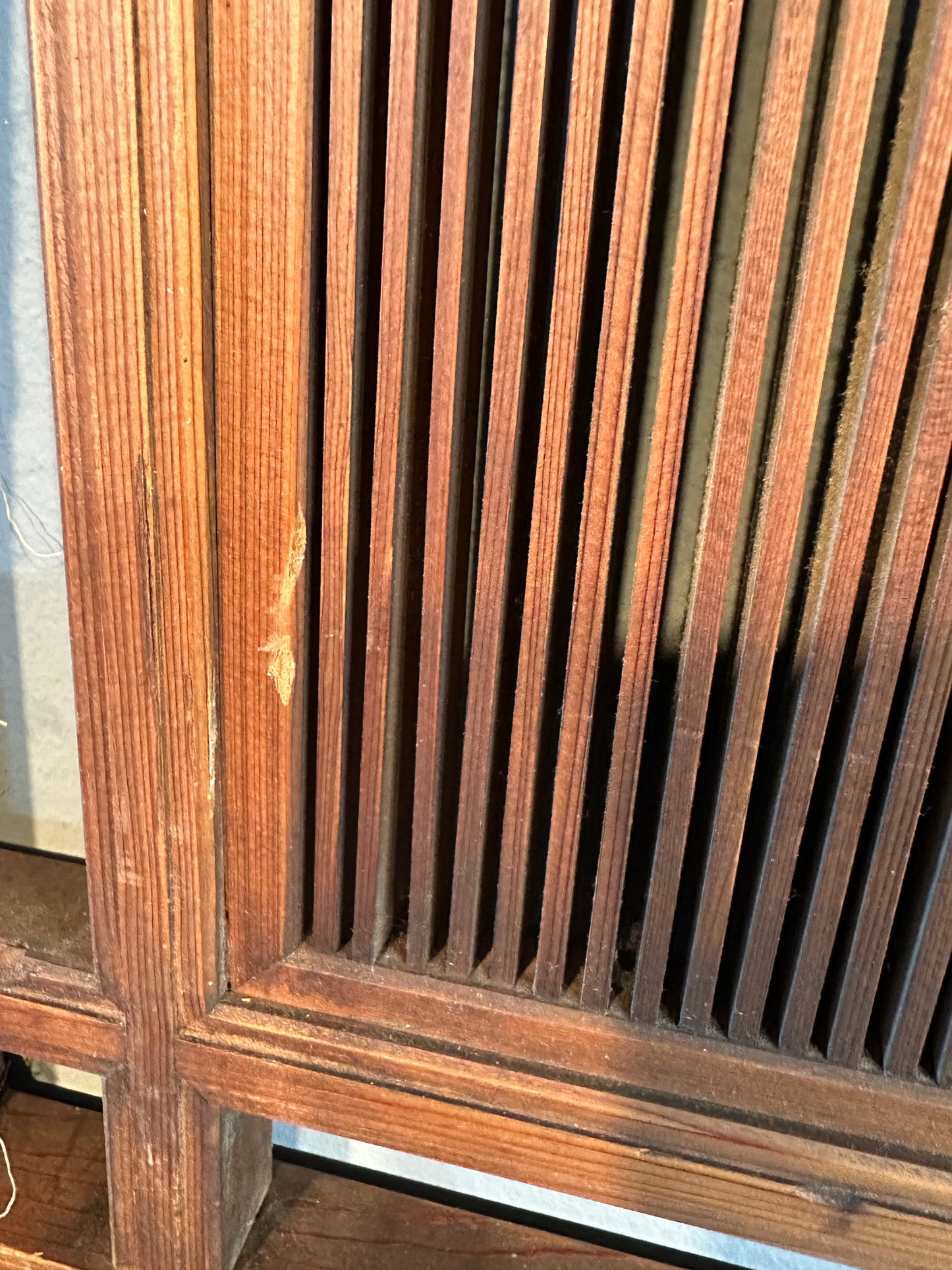 Vintage Japanese Ranma Transom Geometric Lattice Sugi Wood 73"