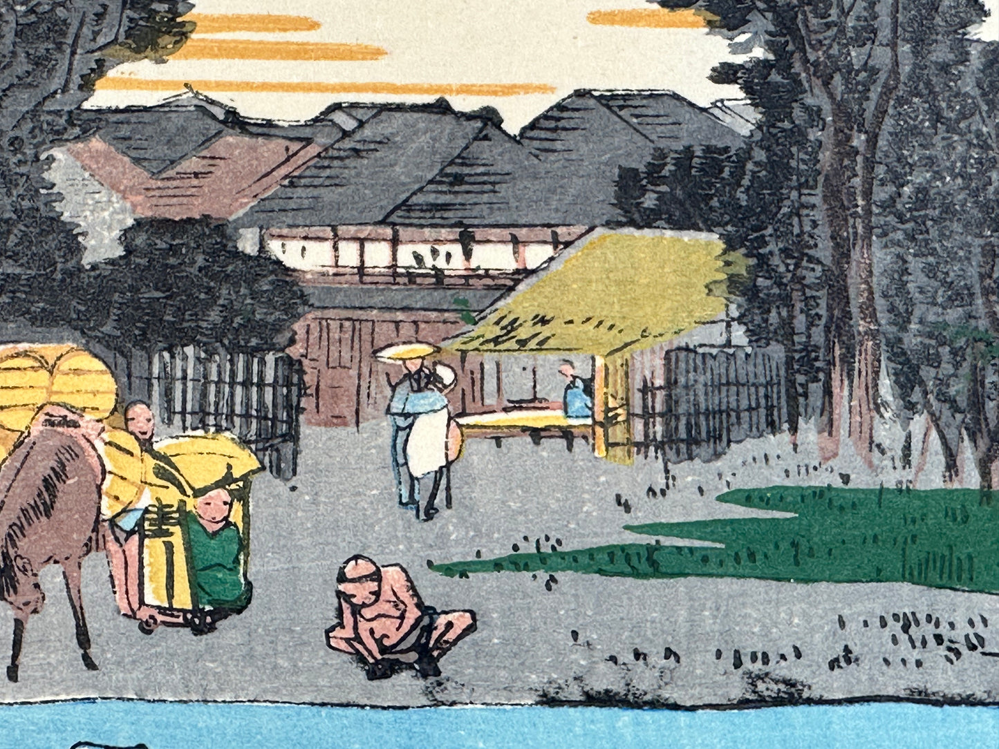 Japanese Woodblock Print Reproduction: By Hiroshige "Kawasaki" 1833/34