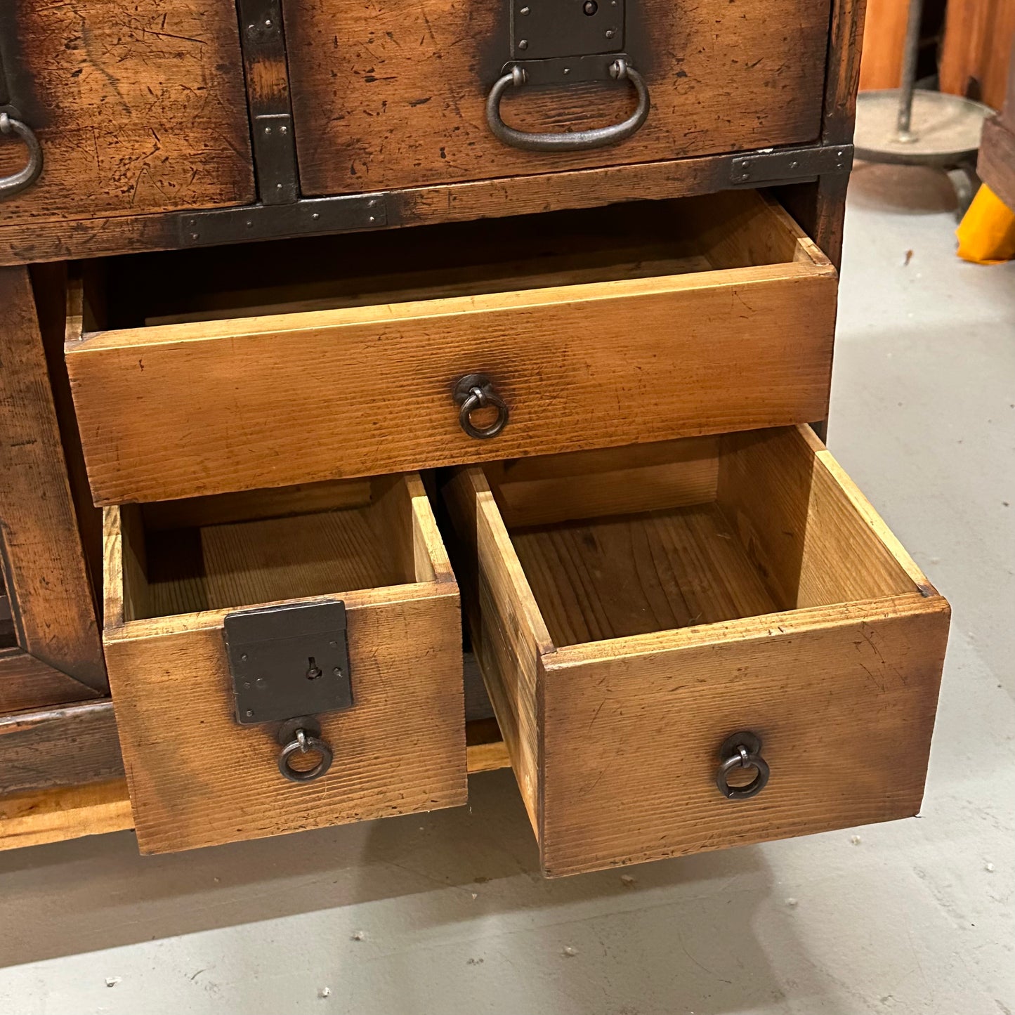 Antique Japanese Meiji Era (1868-1912) Chobadansu Document Chest 4 Drawer 37"H