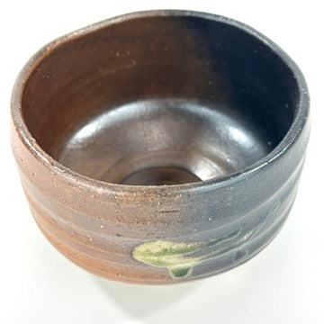Japanese Mino Ware Chawan Matcha Tea Bowl Iron Brown Black Ash Green Drip Glaze NEW 5"