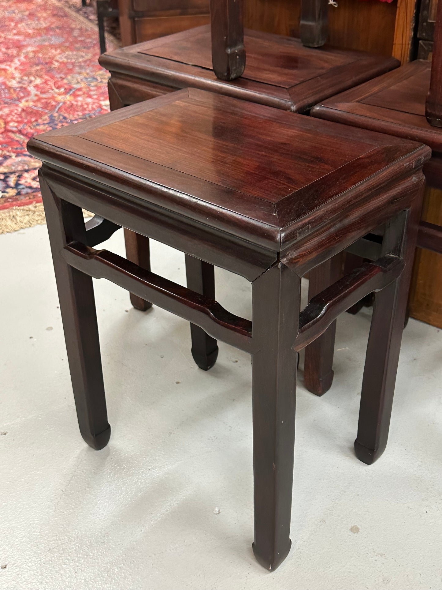 Antique Chinese Qing Dynasty Hongmu Hardwood Single Stool Available 20"H