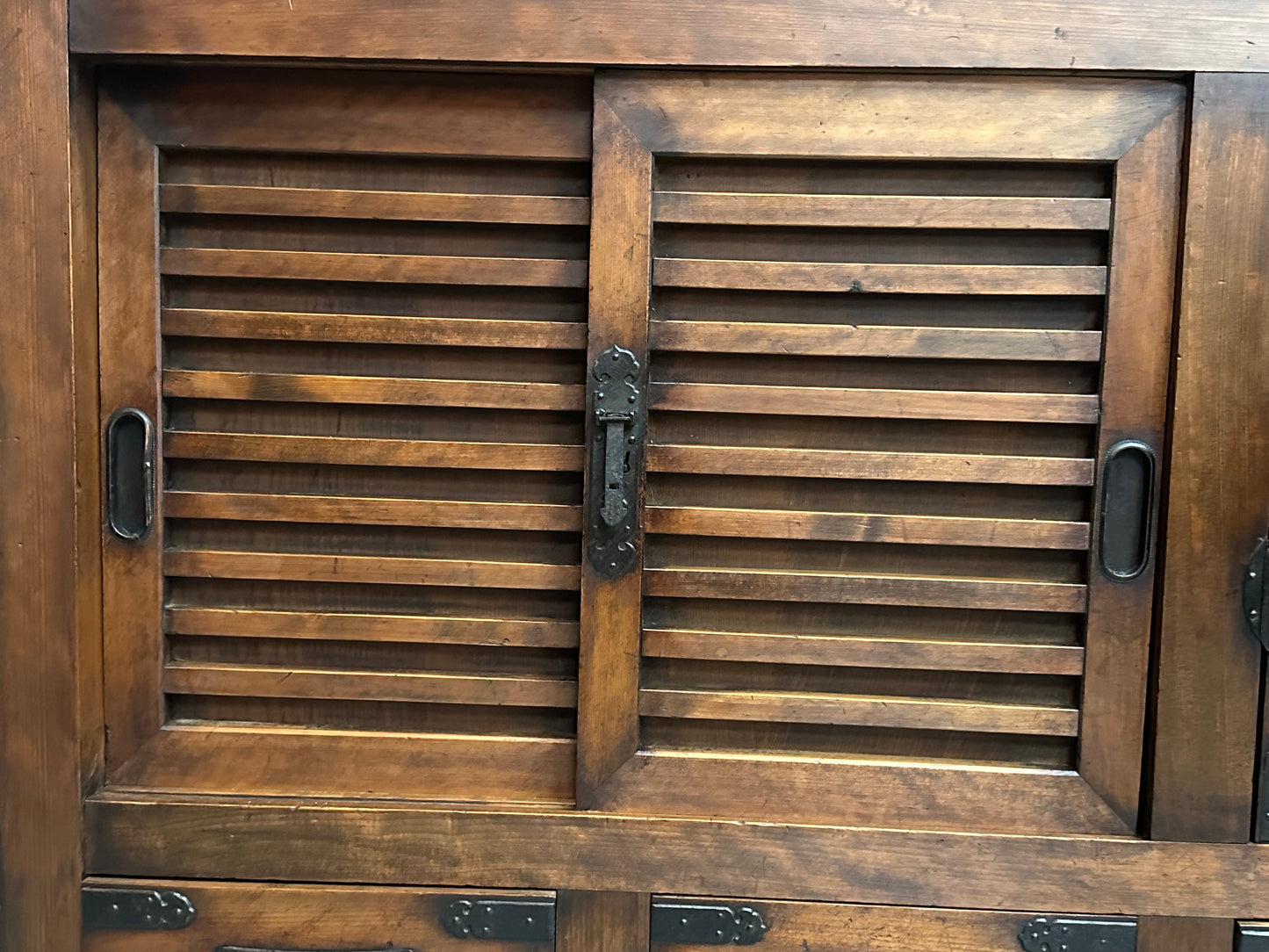 Antique Japanese Document Tansu Meiji Era Hinoki & Sugi Wood Chobadansu 66x37"