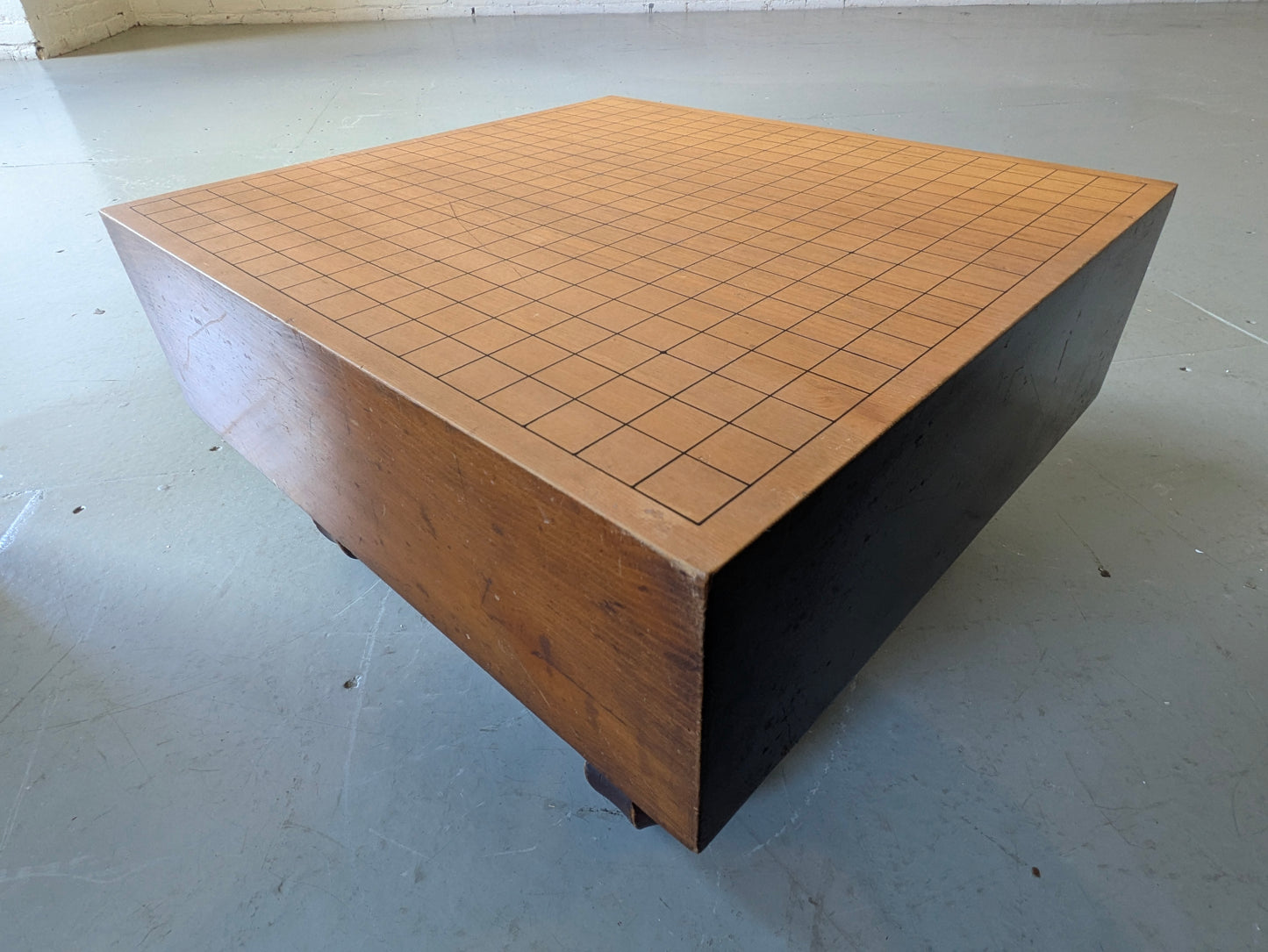 Very Rare Japanese Goban Genuine Miyazaki KAYA Signed Go Table Board 10"H
