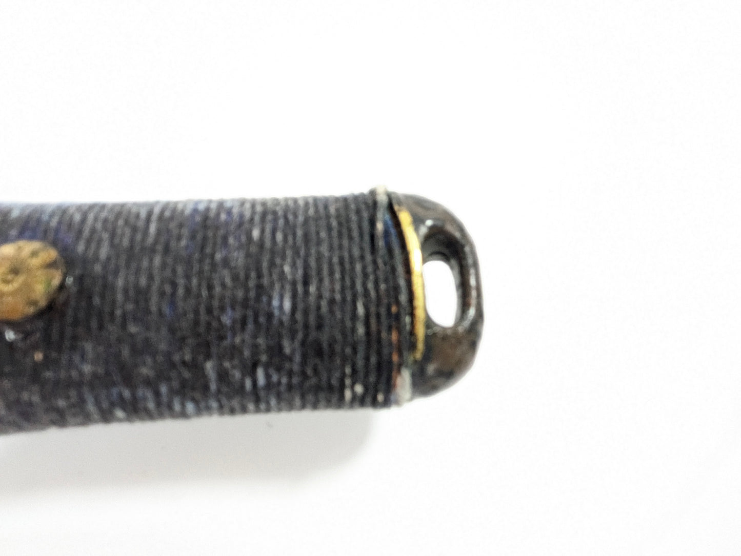 Antique Japanese Tanto – Edo Period – Deer and Pine Fittings, Arrowhead Tsuba, Black Lacquer Saya LS122