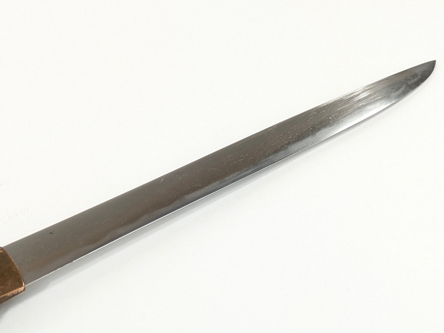 Japanese Edo Period or Earlier Signed “Kagemitsu” Tanto Samurai Sword in Red Sheath LS#101