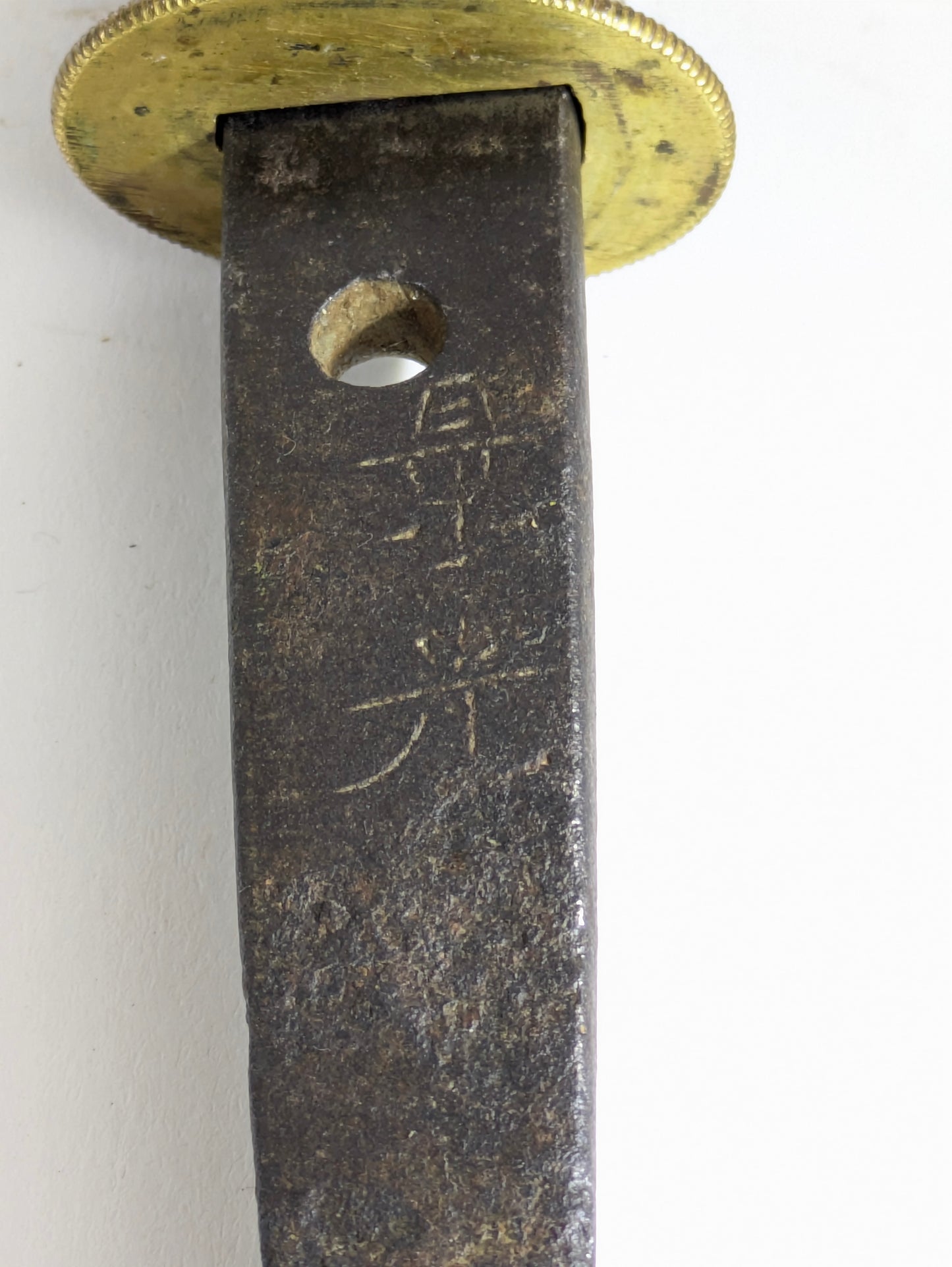 Japanese Edo Period or Earlier Signed “Kagemitsu” Tanto Samurai Sword in Red Sheath LS#101