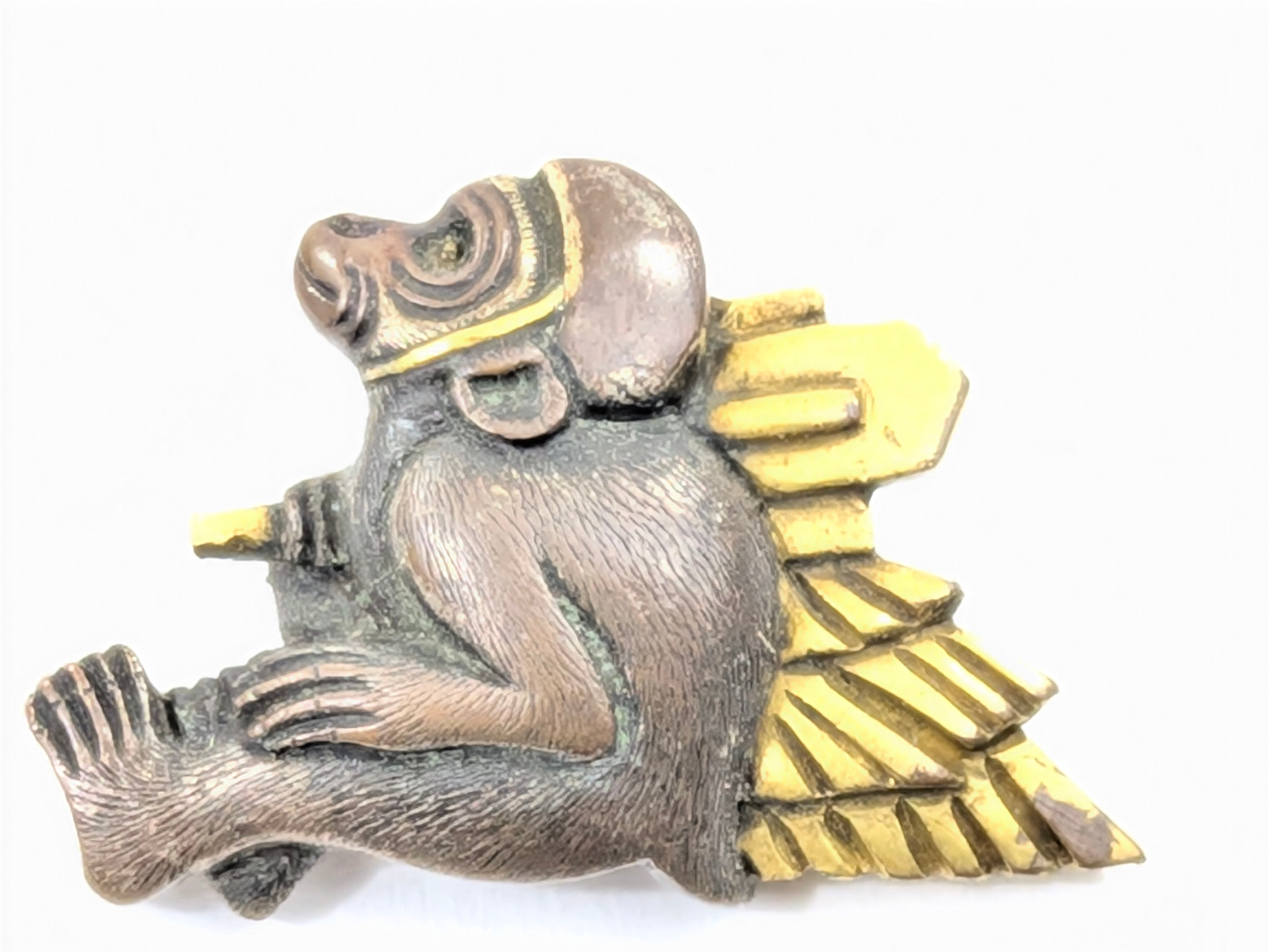 Menuki – Monkeys with Tools Japan, Edo period Copper alloy with