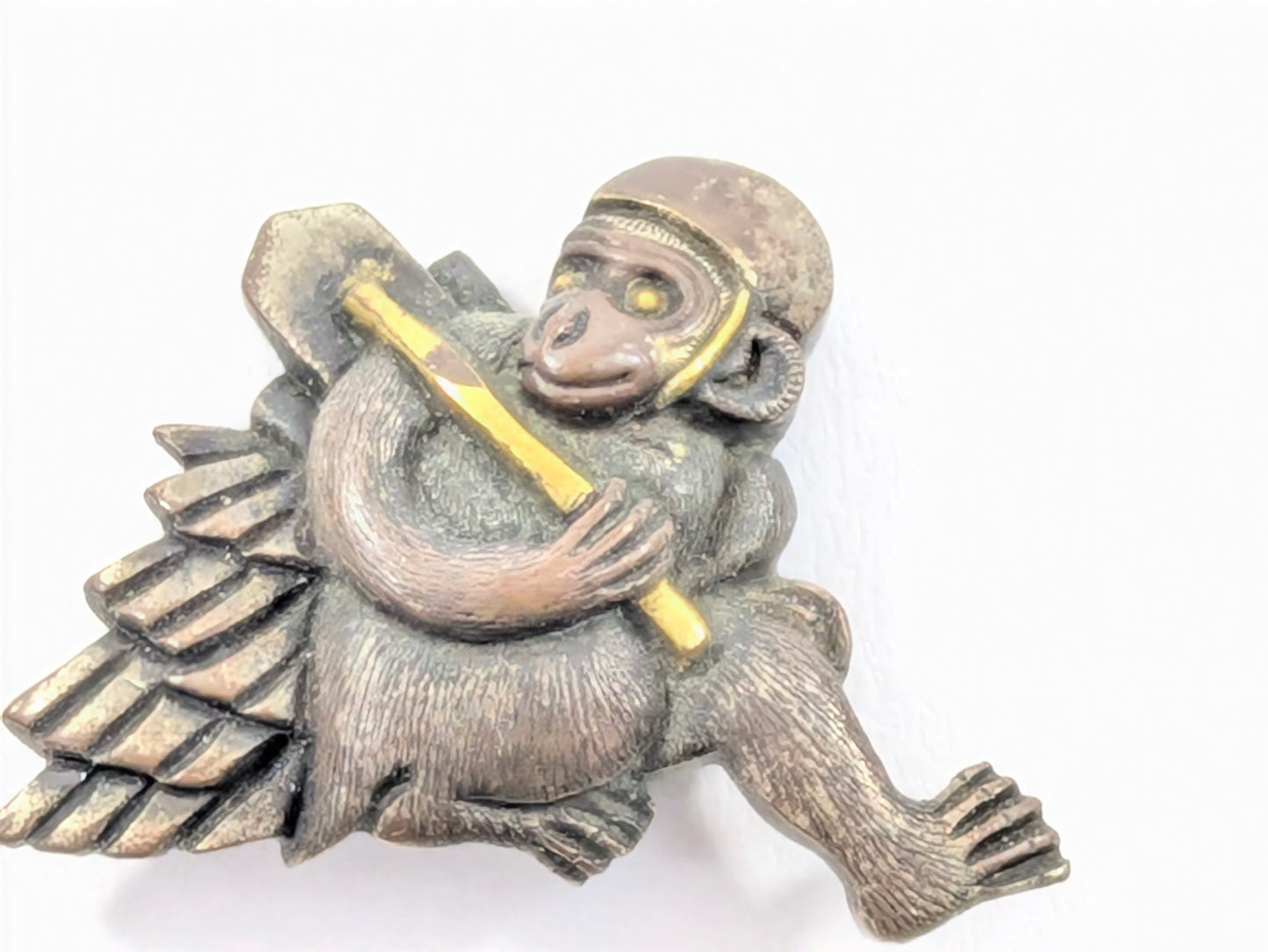 Menuki – Monkeys with Tools Japan, Edo period Copper alloy with gilt details  LS063