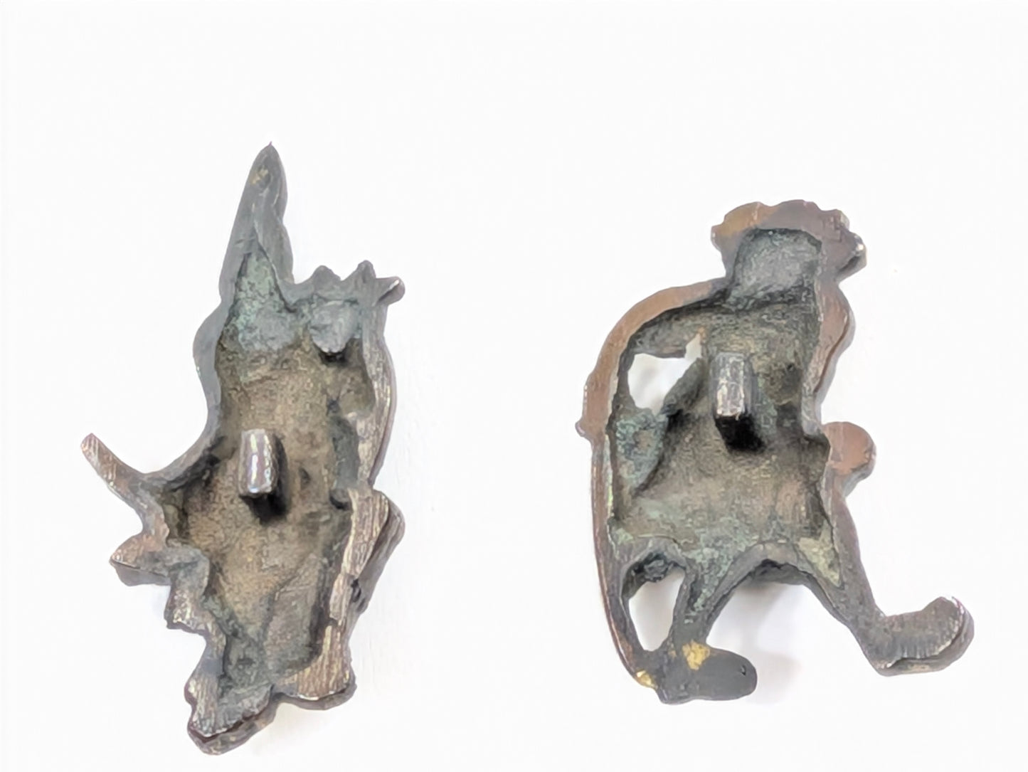Japanese Menuki Pair Sword Fitting Heian Flute Player & Thief Edo period (18th–19th) Gilt LS194