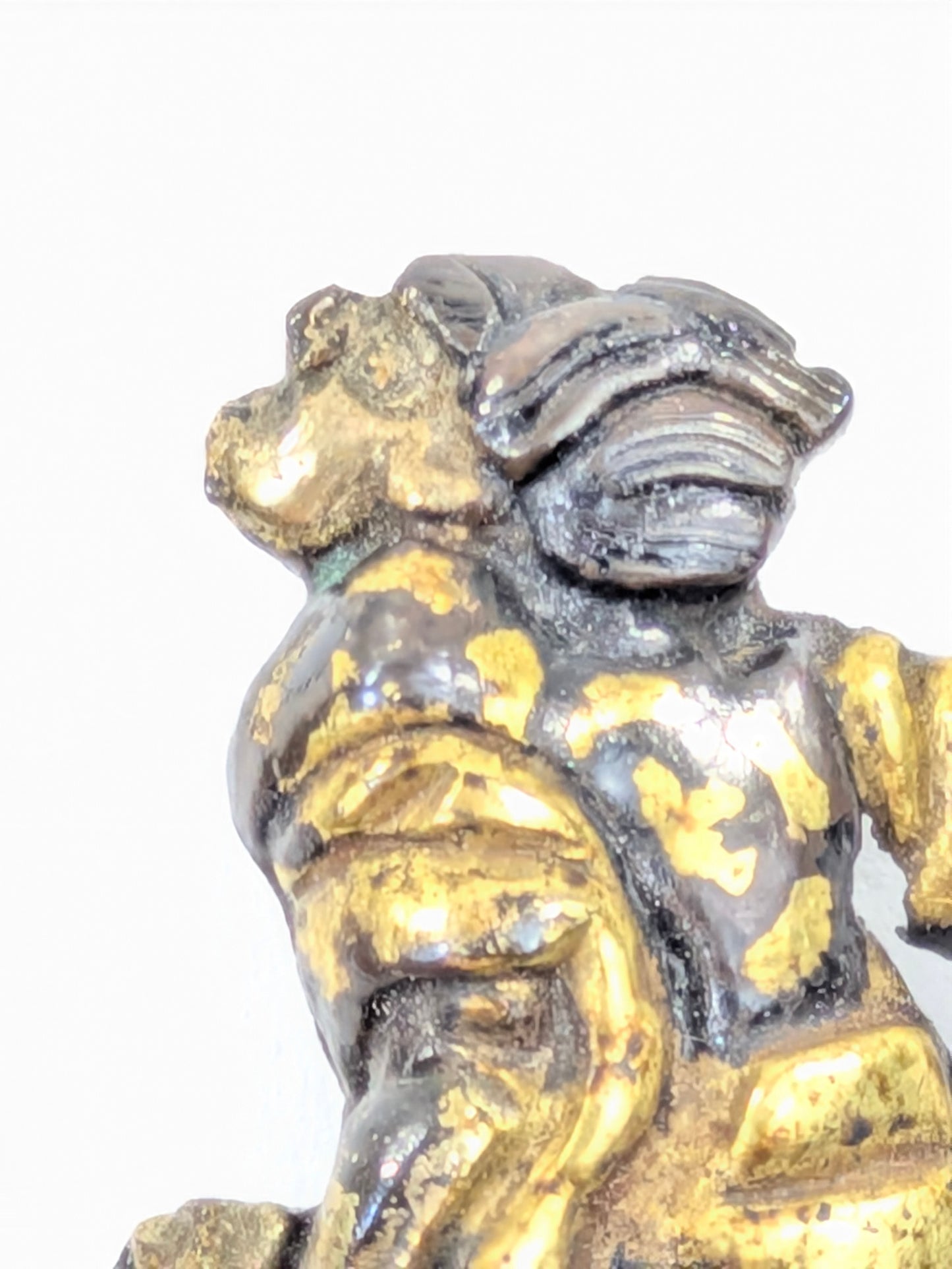 Japanese Menuki Pair Sword Fitting Heian Flute Player & Thief Edo period (18th–19th) Gilt LS194