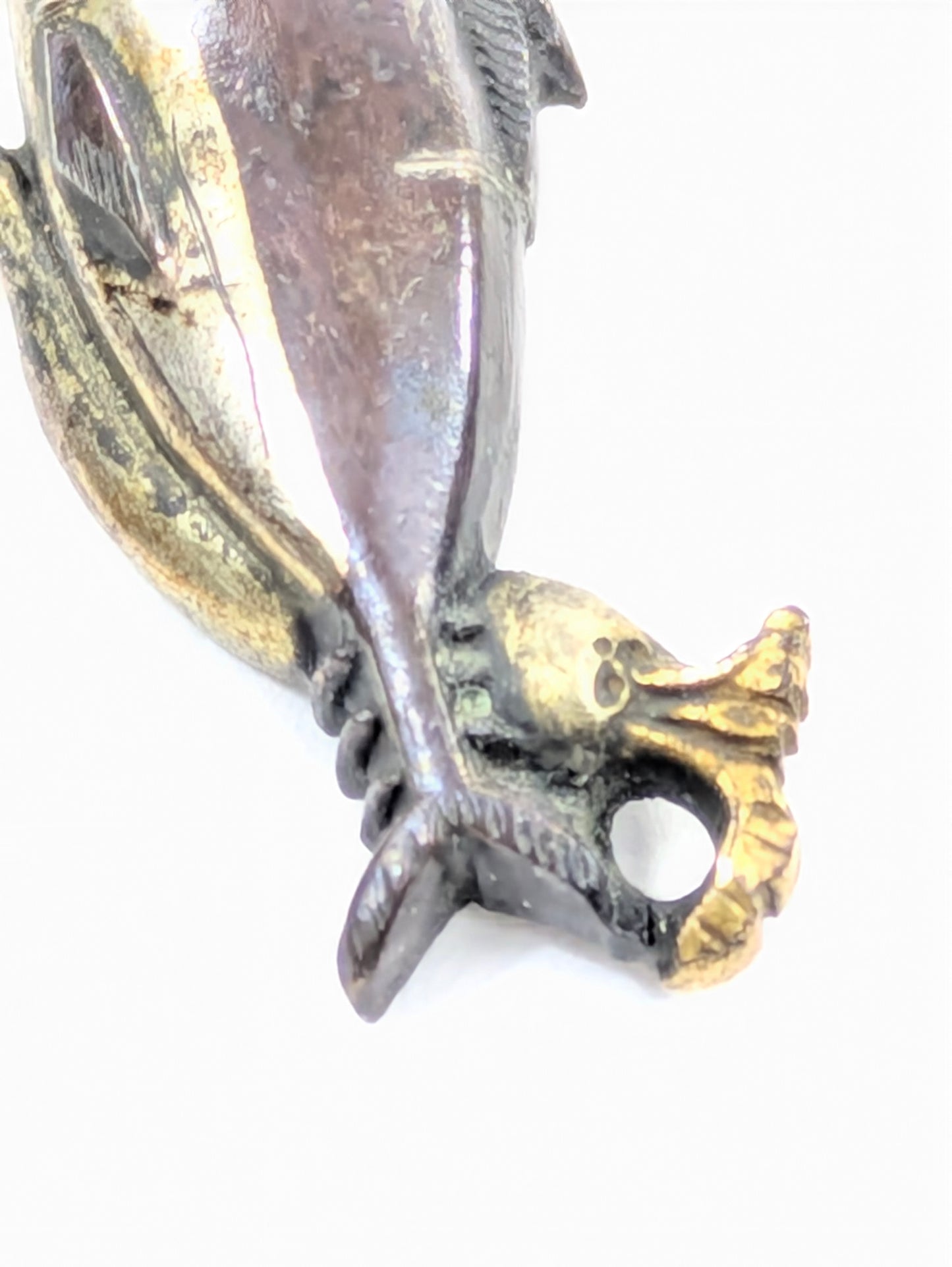 Antique Japanese Menuki Pair Signed Fish & Bucket Motifs Edo period (17th–19thC) LS218