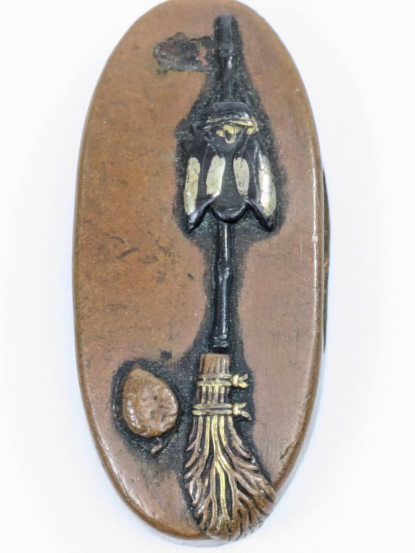 LS#110 FUCHI/KASHIRA 18-19th C Japanese Edo Antique Koshirae Sword Fitting “Insects“