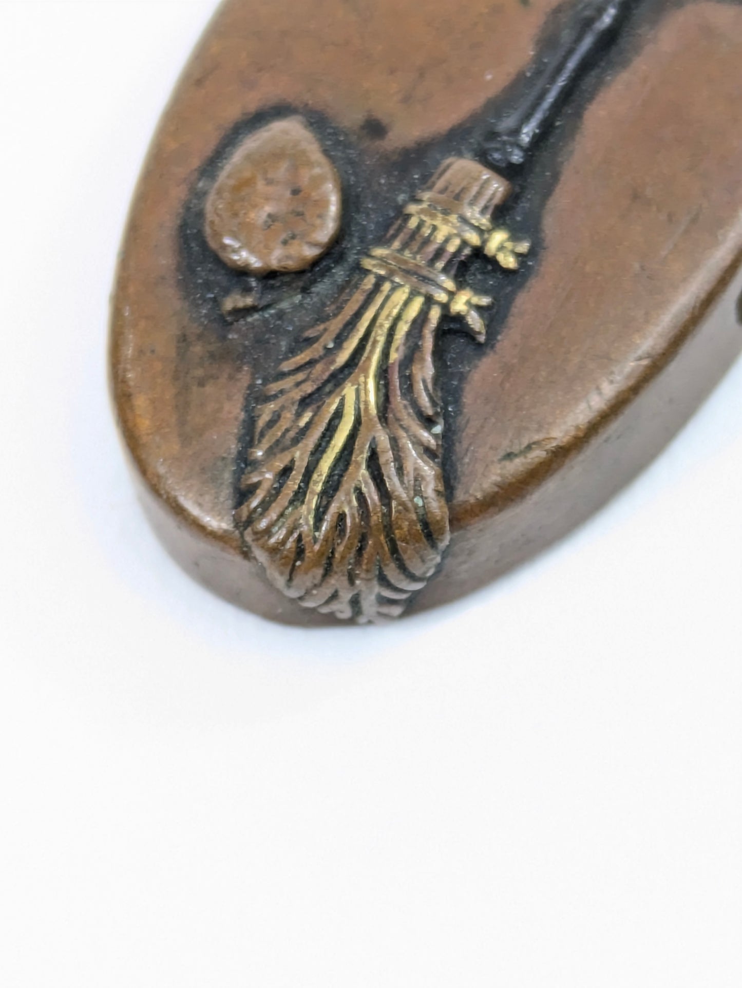 LS#110 FUCHI/KASHIRA 18-19th C Japanese Edo Antique Koshirae Sword Fitting “Insects“