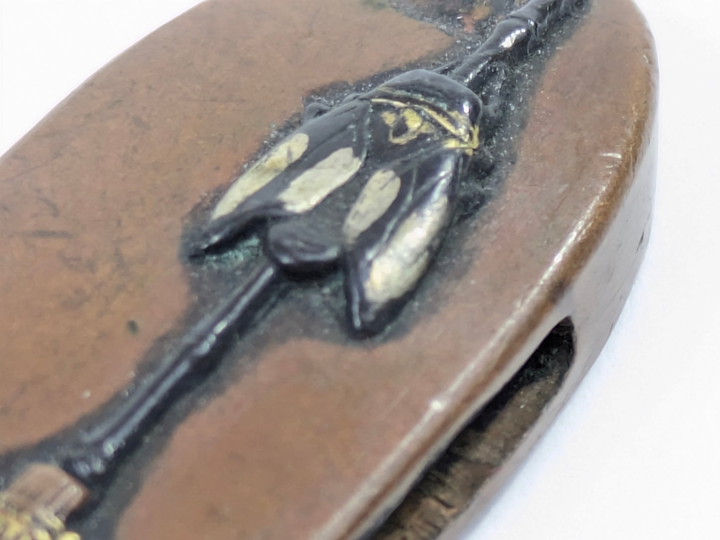 LS#110 FUCHI/KASHIRA 18-19th C Japanese Edo Antique Koshirae Sword Fitting “Insects“