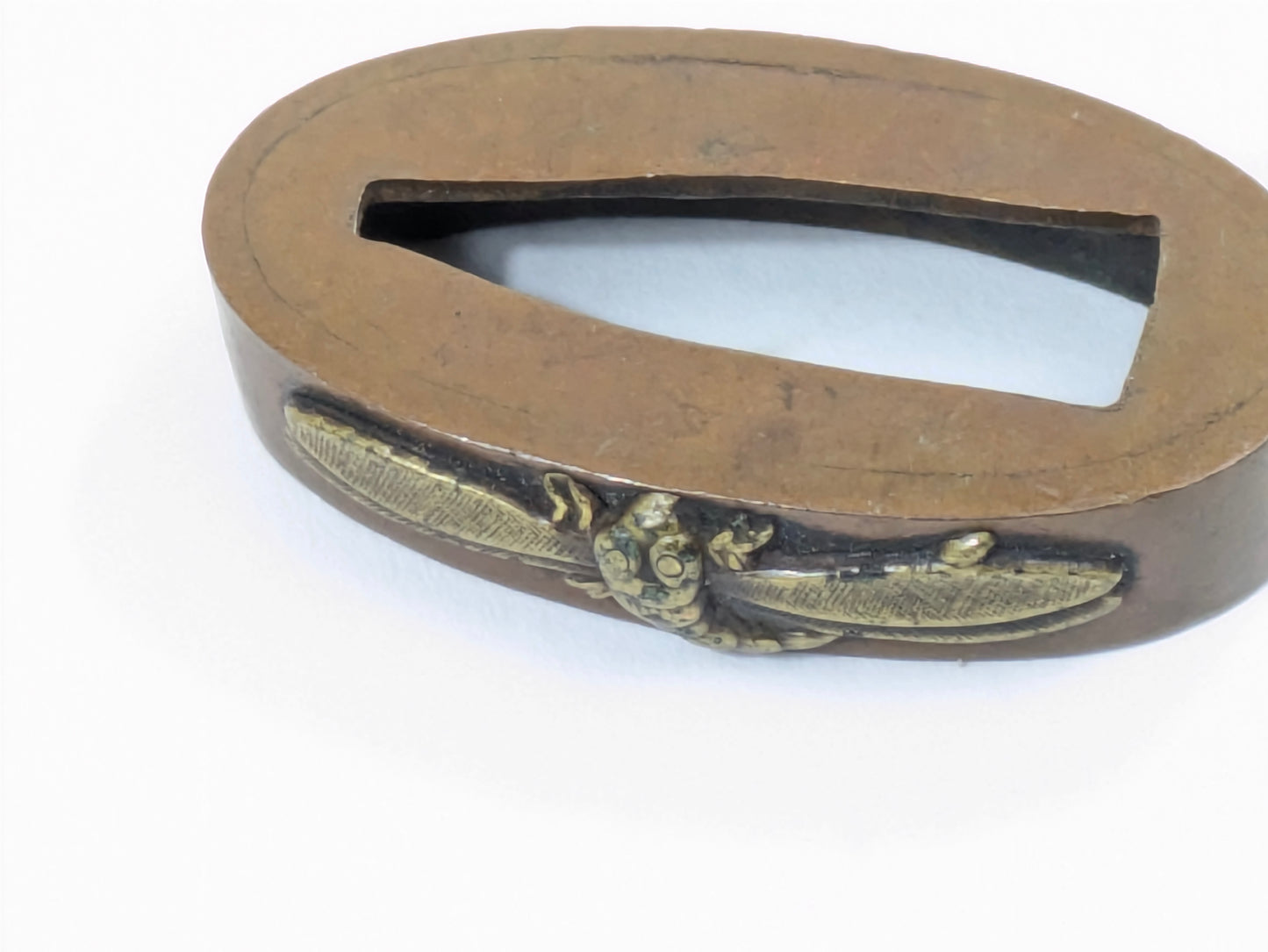 LS#110 FUCHI/KASHIRA 18-19th C Japanese Edo Antique Koshirae Sword Fitting “Insects“