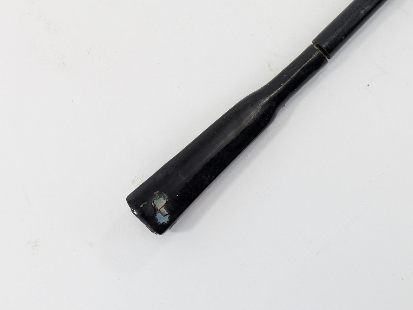 Antique Japanese Kogai Hair Ornament – Autumn Maple and Floral Makie with Raden Inlay – 8¼"