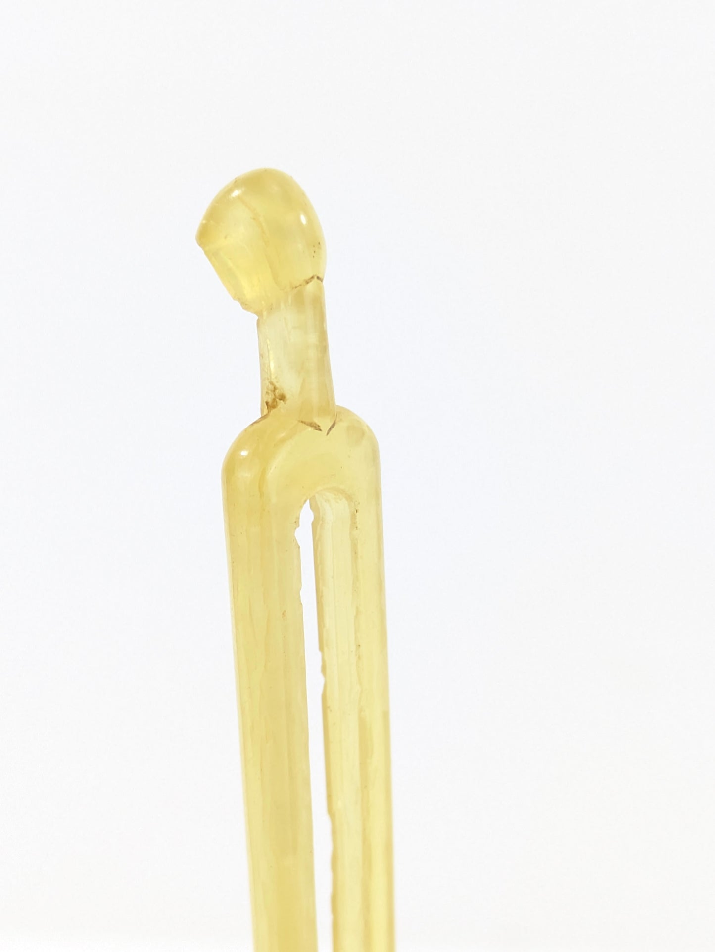 Vintage Japanese Kanzashi Hairpin Clear Amber Resin 5½"