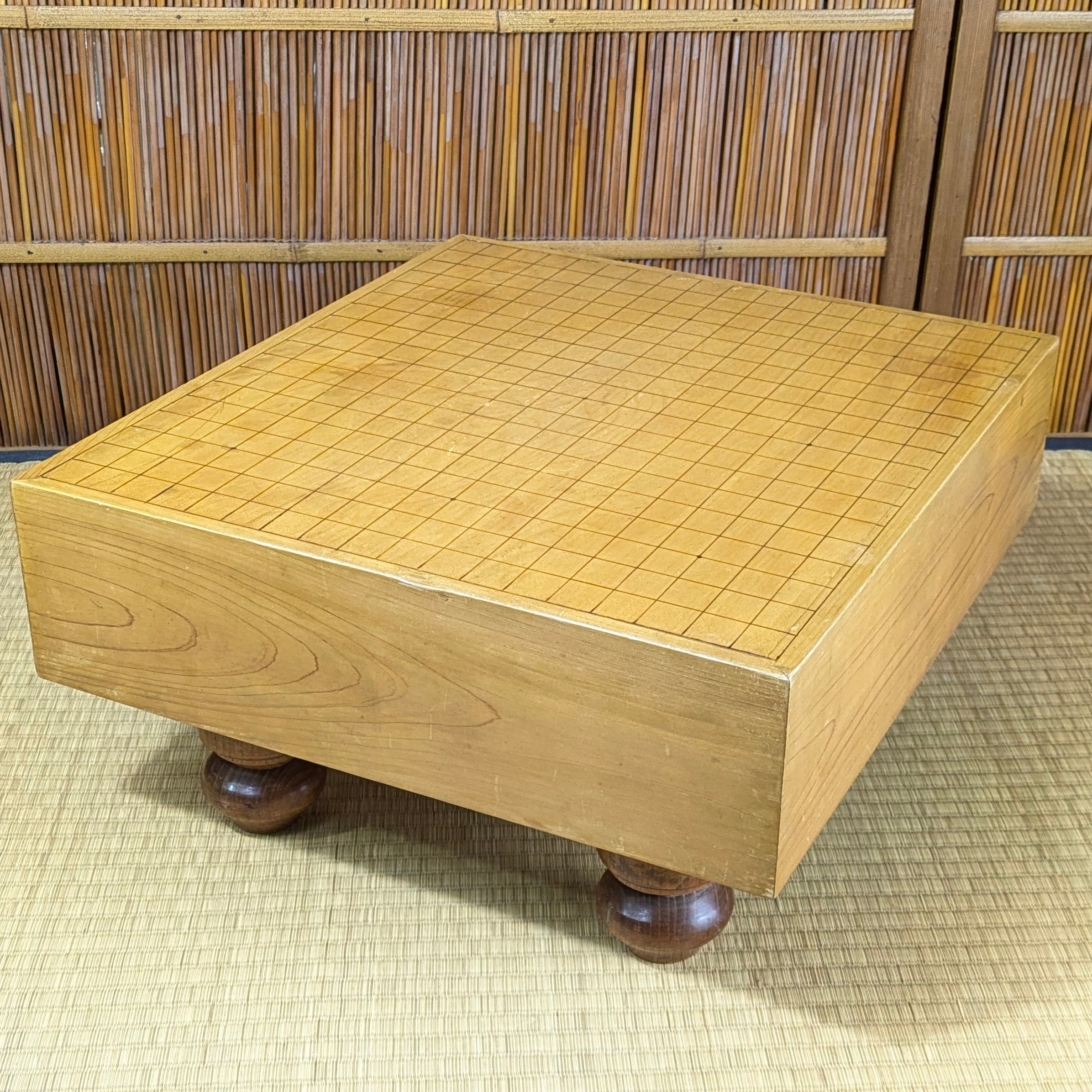Vintage Japanese Kaya-Clad (11.5cm) Floor Go Board – 4-Sun Class