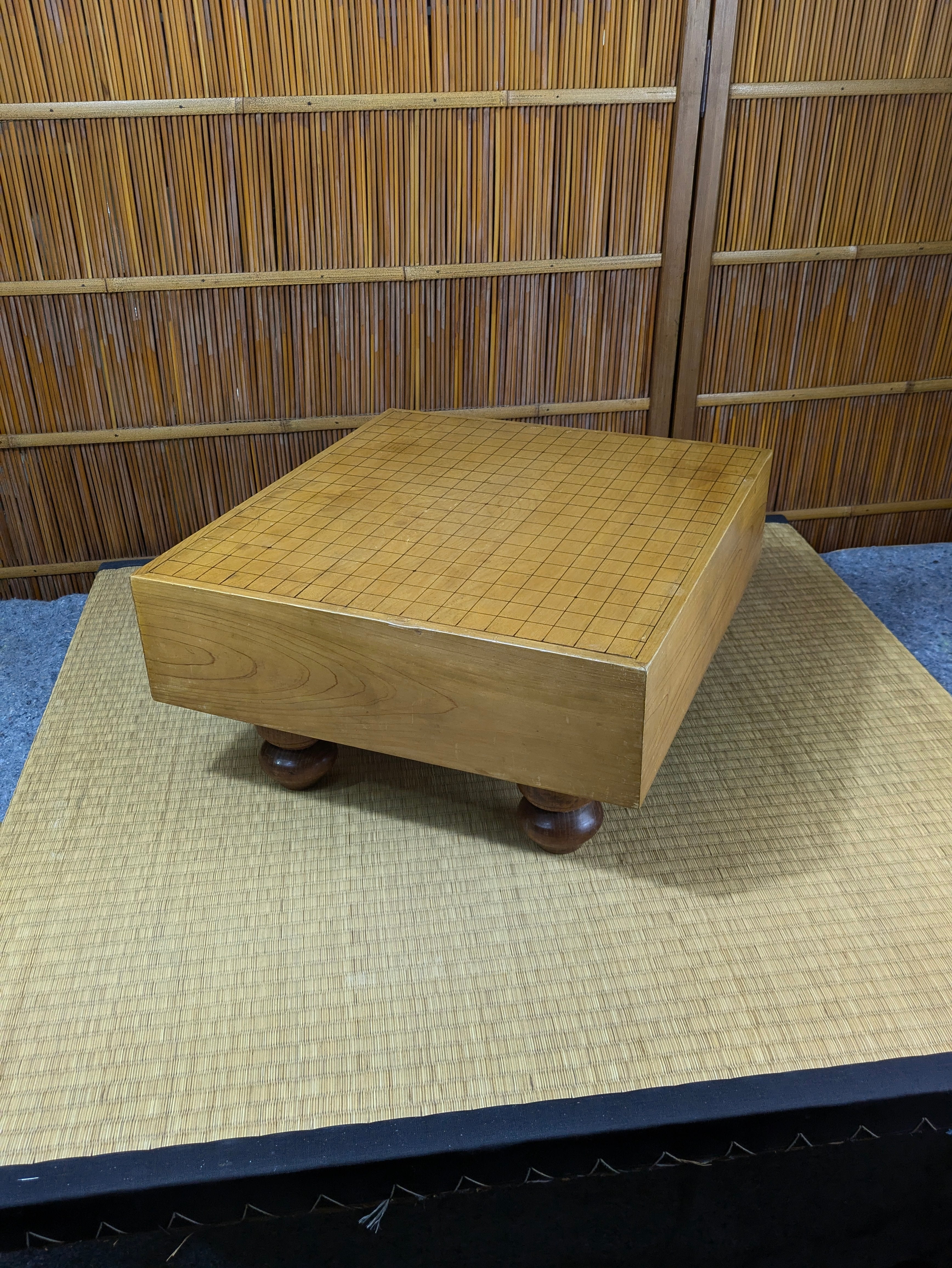 Vintage Japanese Kaya-Clad (11.5cm) Floor Go Board – 4-Sun Class