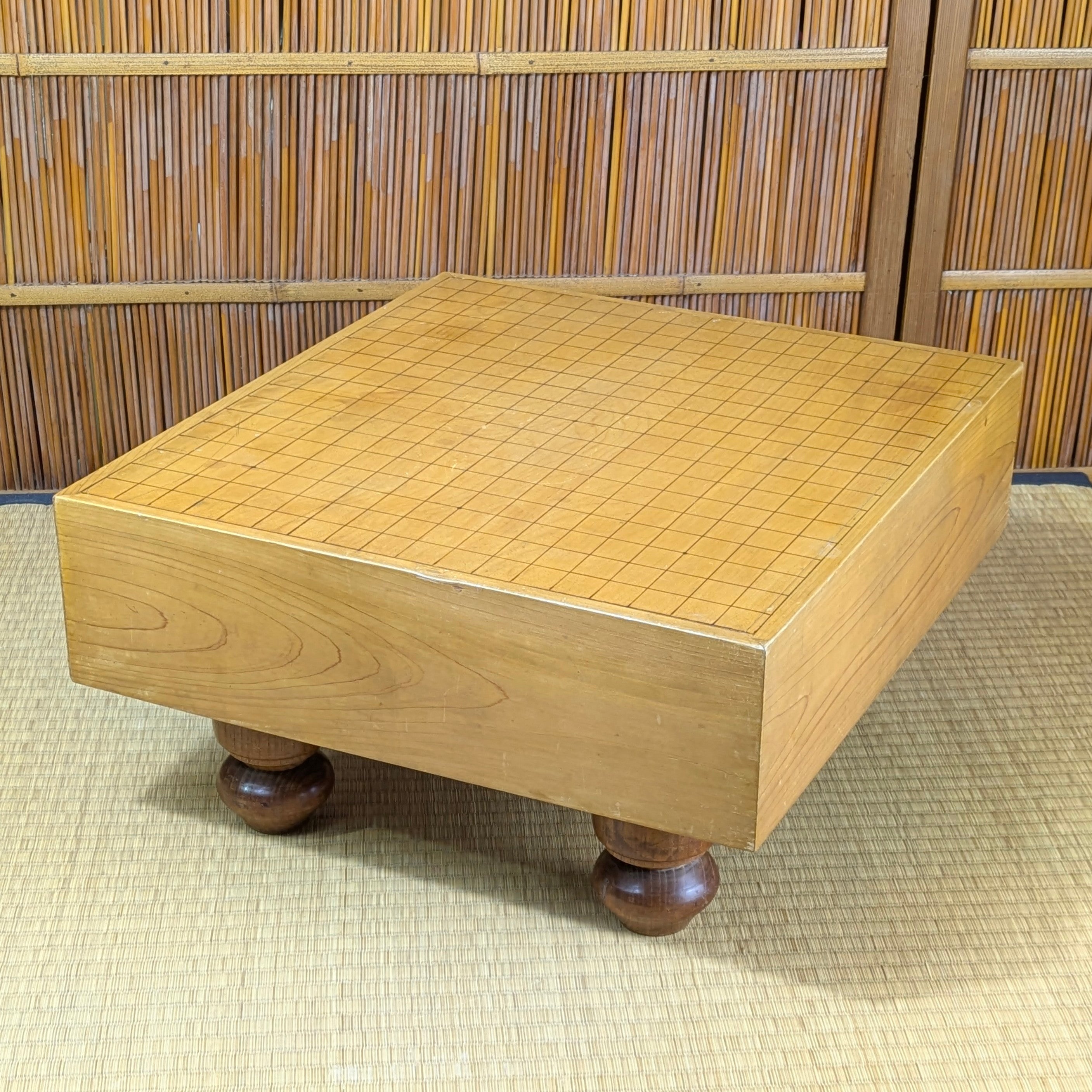 Vintage Japanese Kaya-Clad (11.5cm) Floor Go Board – 4-Sun Class