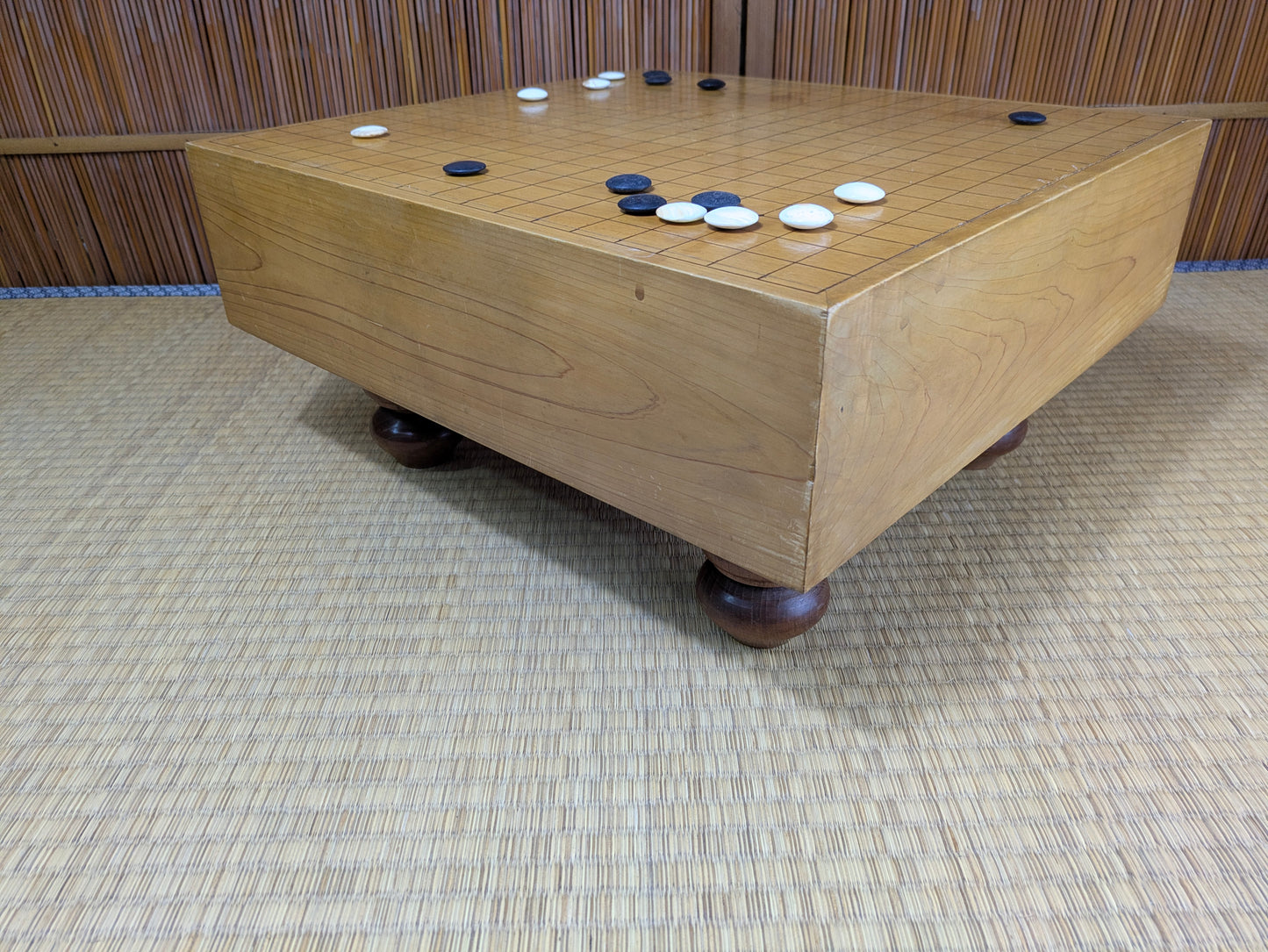 Vintage Japanese Kaya-Clad (11.5cm) Floor Go Board – 4-Sun Class, Late Showa–Early Heisei Era  I9