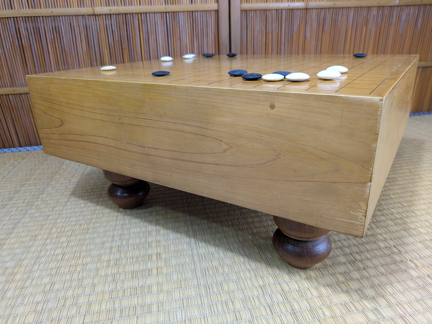 Vintage Japanese Kaya-Clad (11.5cm) Floor Go Board – 4-Sun Class, Late Showa–Early Heisei Era  I9