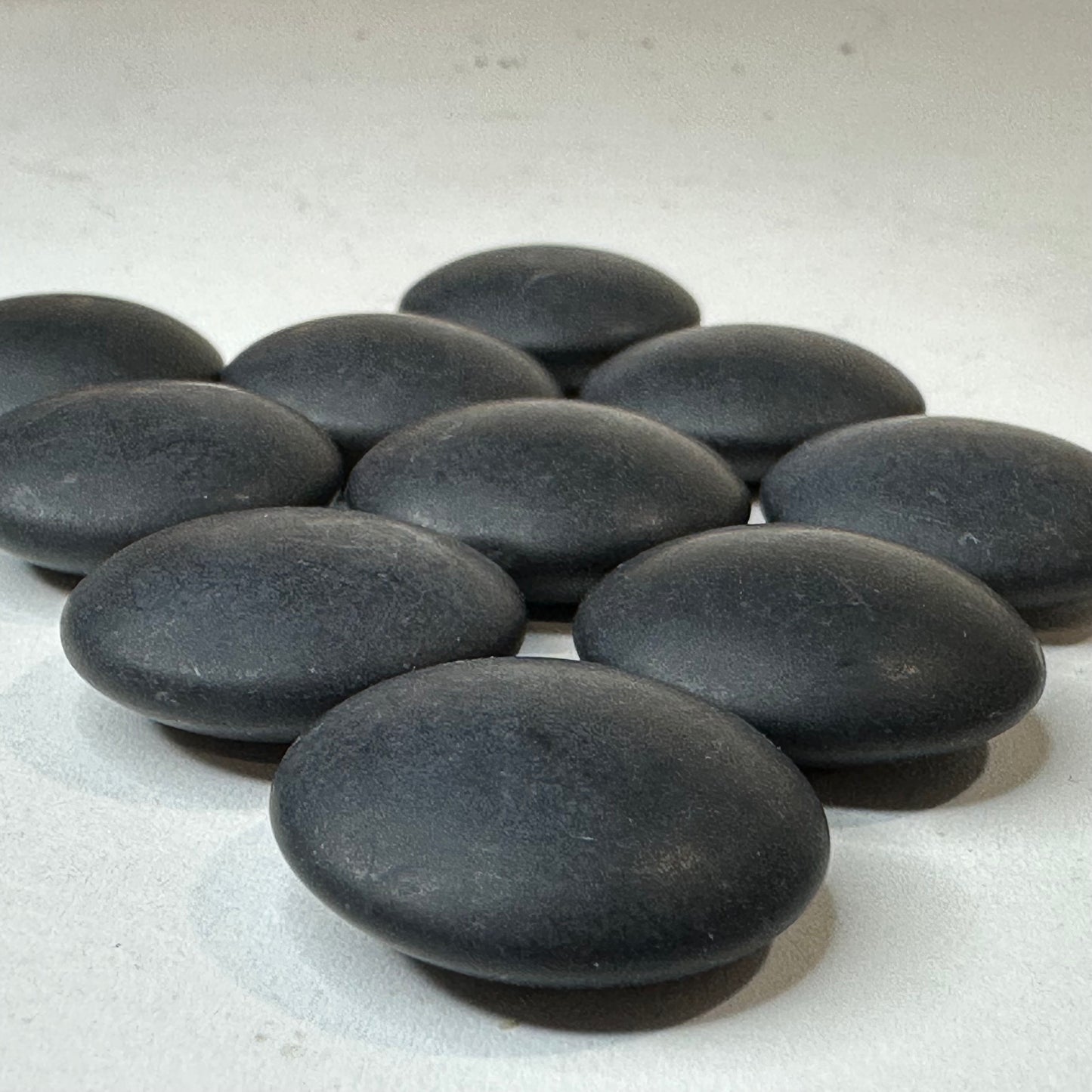 Vintage Japanese Go Game Stones 9mm X10 For Replacement - Black Slate