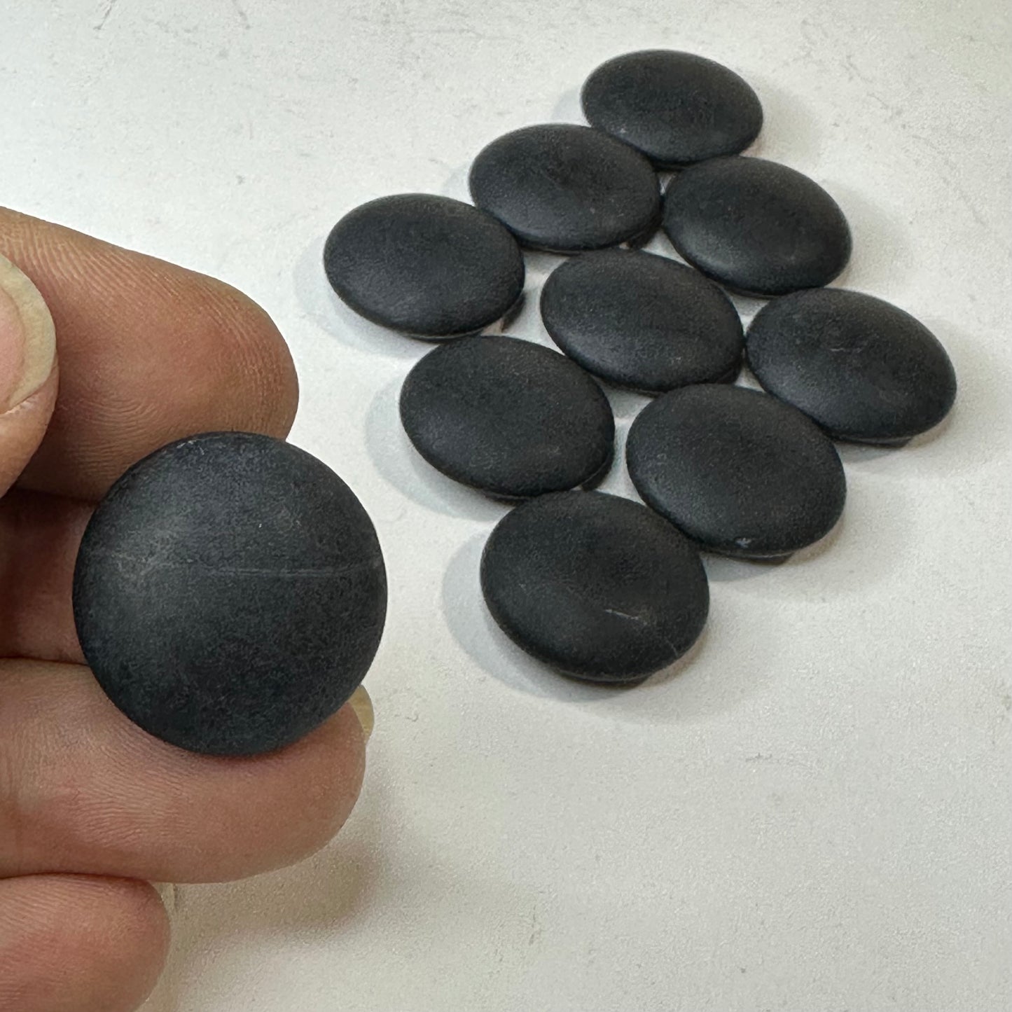 Vintage Japanese Go Game Stones 9mm X10 For Replacement - Black Slate