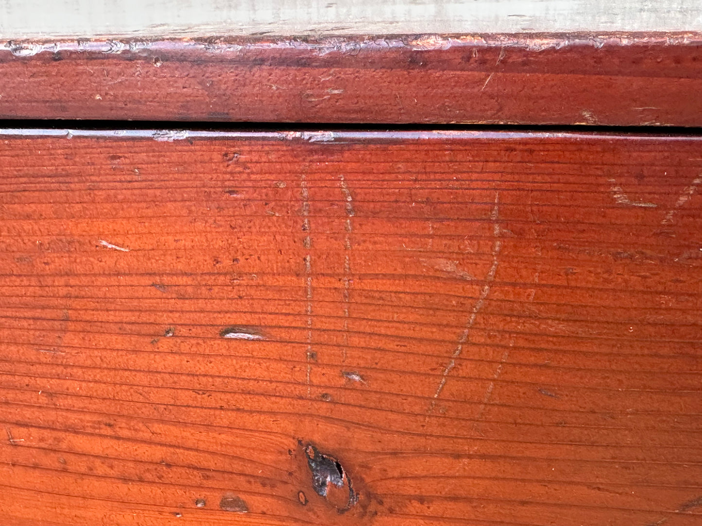 Antique Japanese Meiji Era “Katanadansu” Red Lacquer Sword Chest 53"