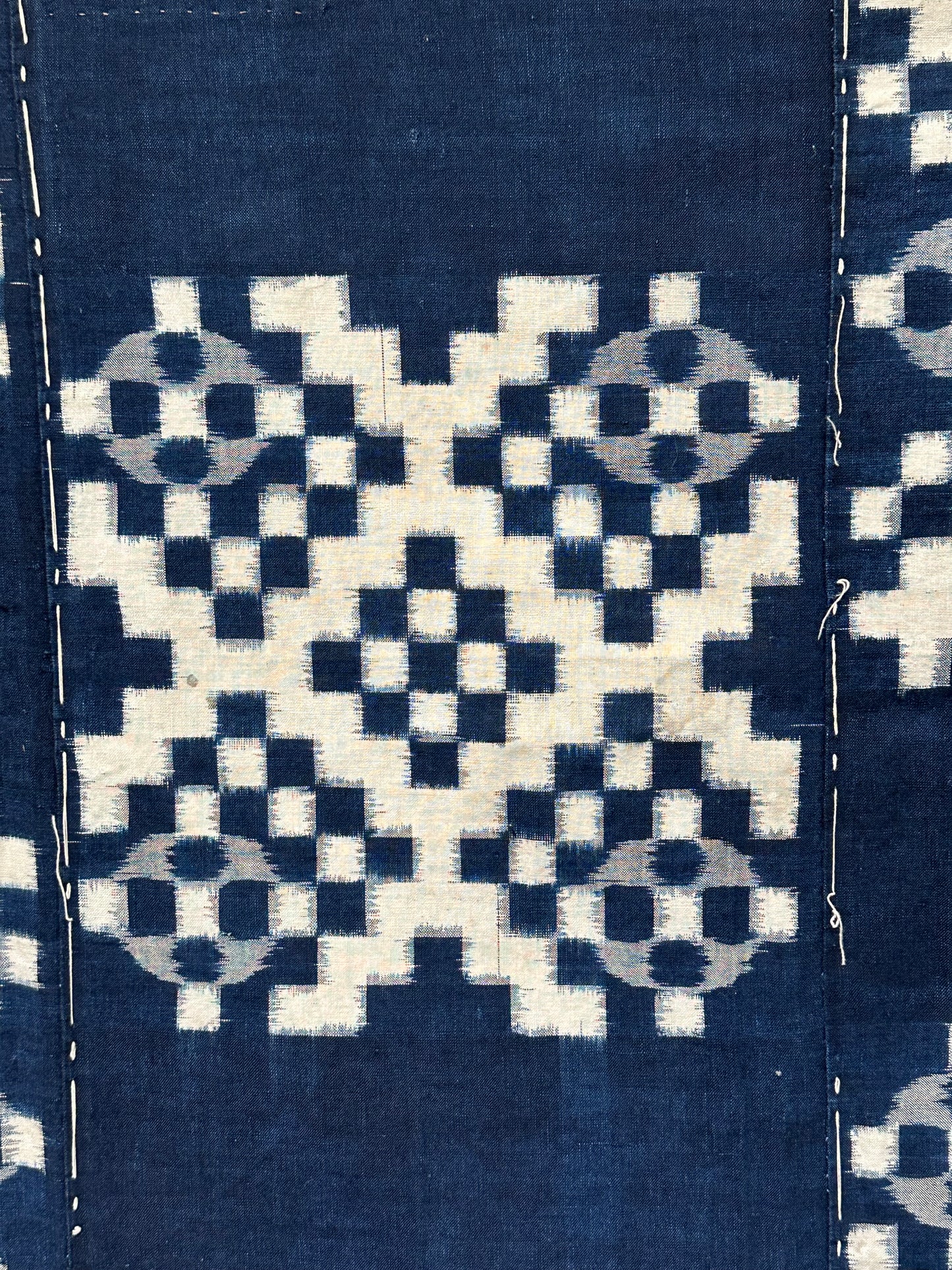 Antique Japanese 19th Century Ikat Textile - Kasuri Indigo Ikat 48"x57" #54