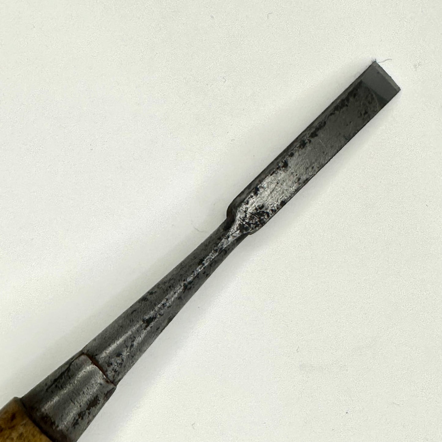 Vintage Japanese Signed Chisel Laminated Forged Iron 9mm Nomi Red Oak 8"