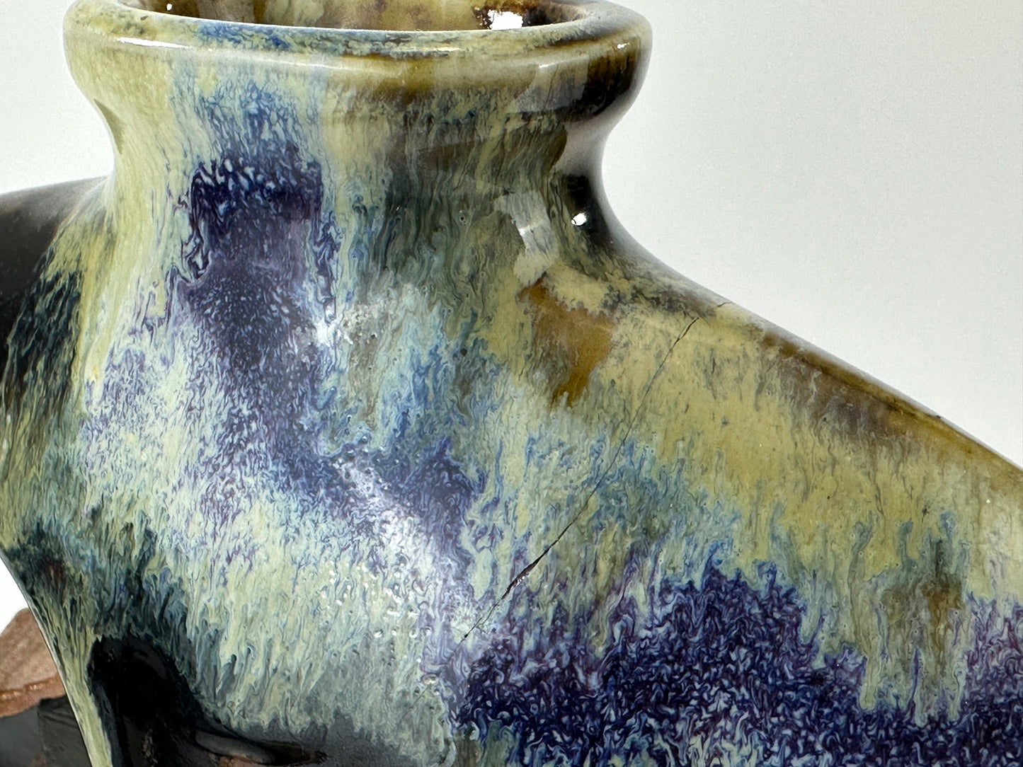 Japanese Meiji Era Sumida Gawa Ceramic Vase/Vessel Inoue Ryosai (c.1900) LS#076