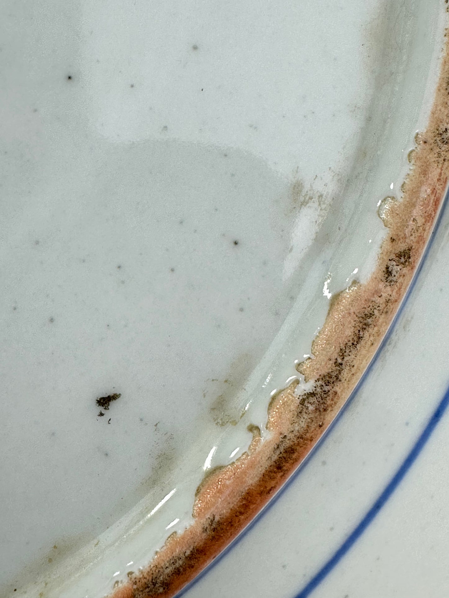 Antique Japanese Late Edo Period 19th Century Imari Ceramic Plate Blue & White 12.5"