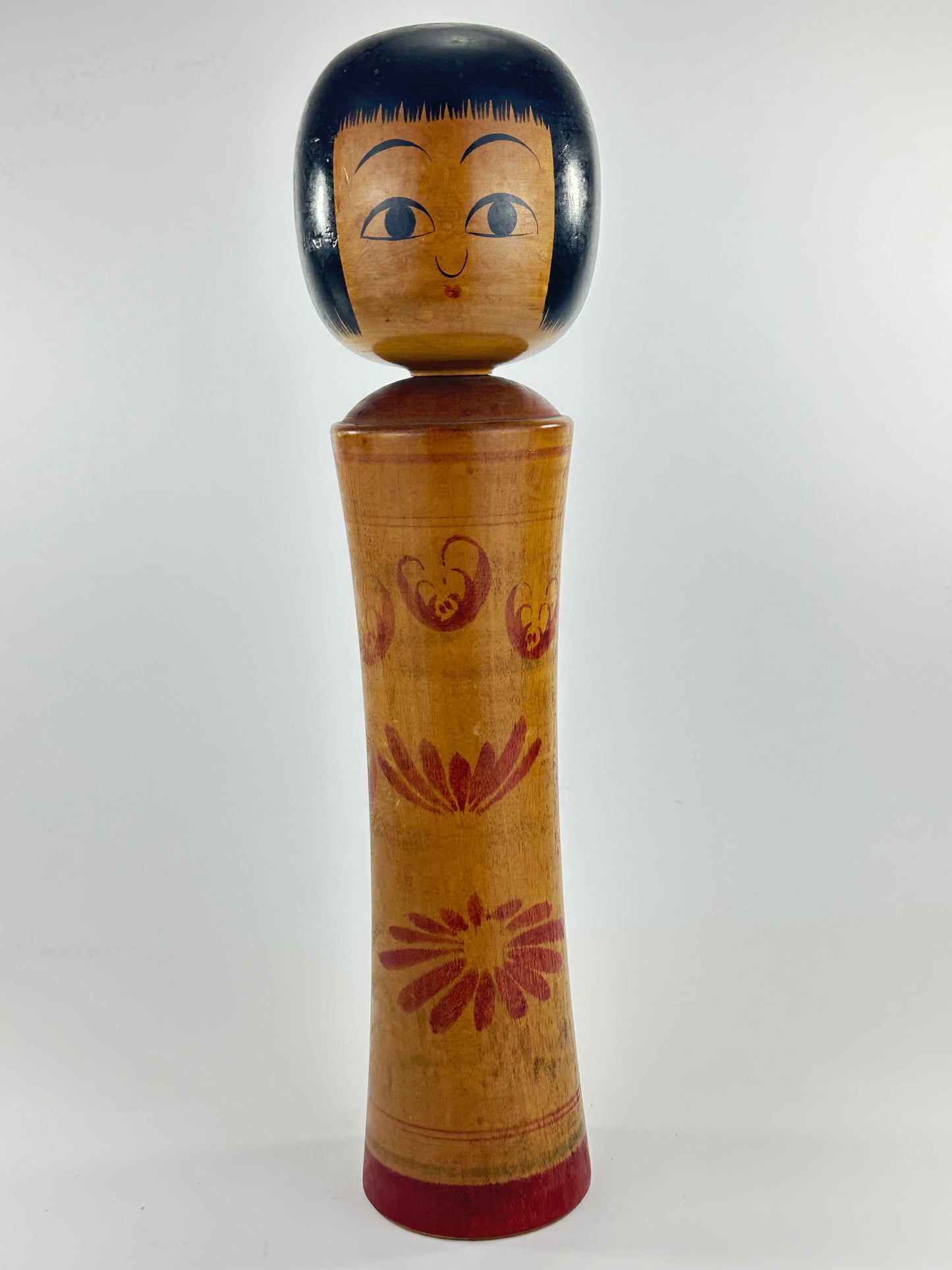 Vintage Japanese Large Kokeshi Wooden Doll Signed by Maker 18"