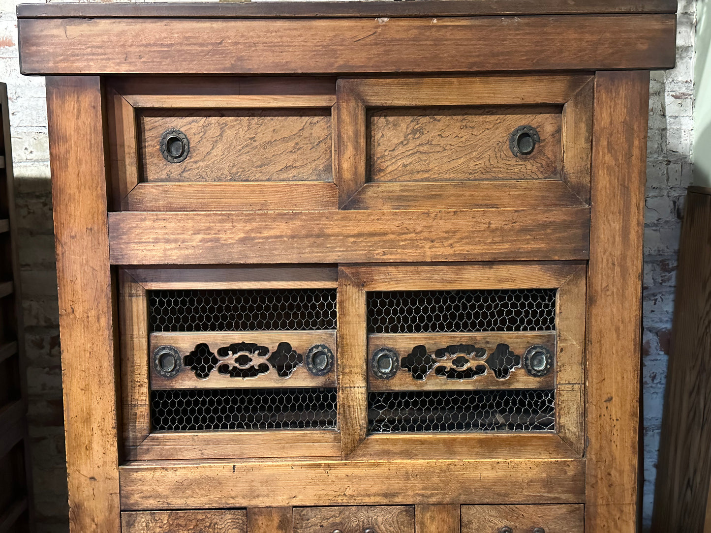 Antique Japanese Meiji Era Mizuya Kitchen Tansu 3ft