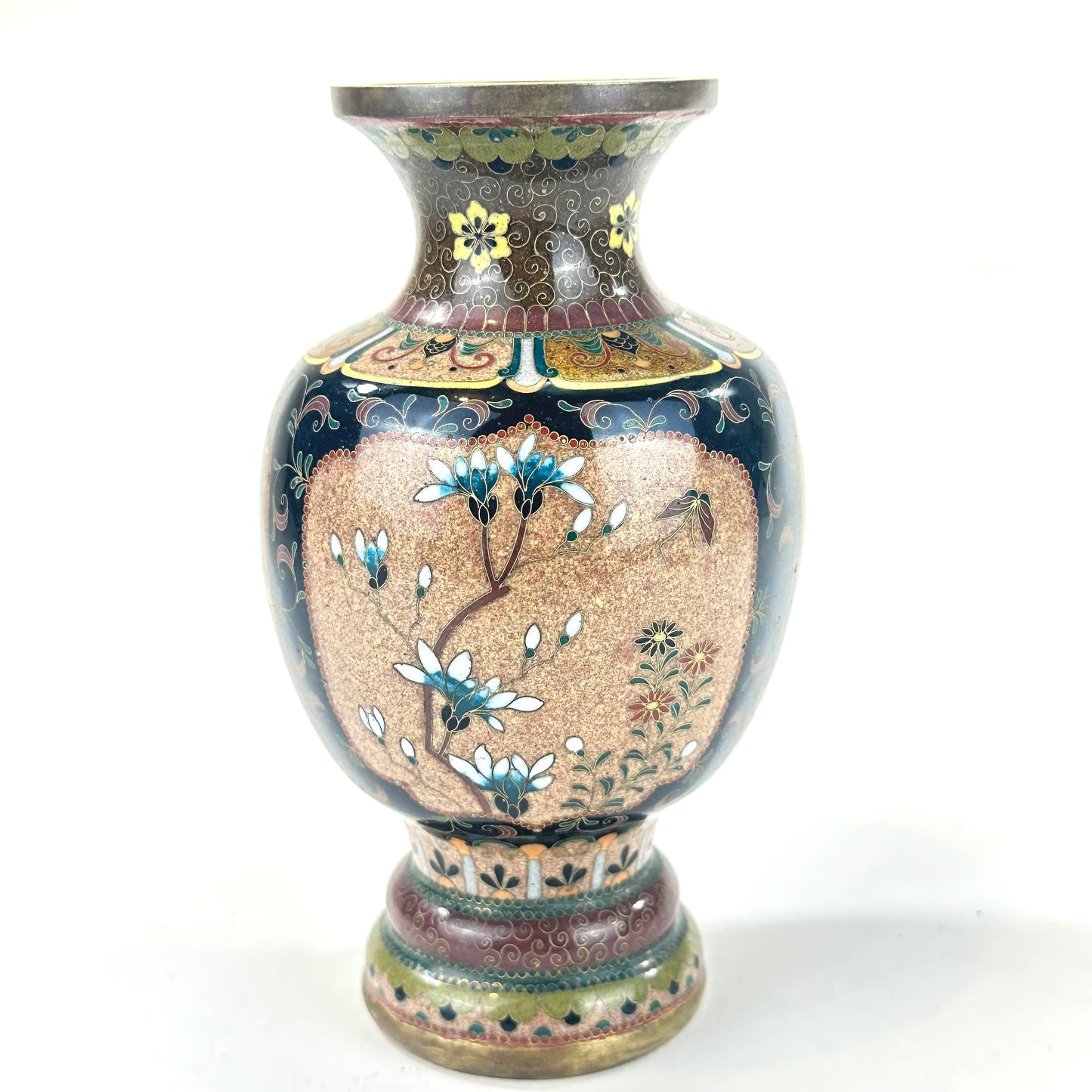 Antique Japanese Meiji Era (c1880) Cloisonné Vase Phoenix 6”