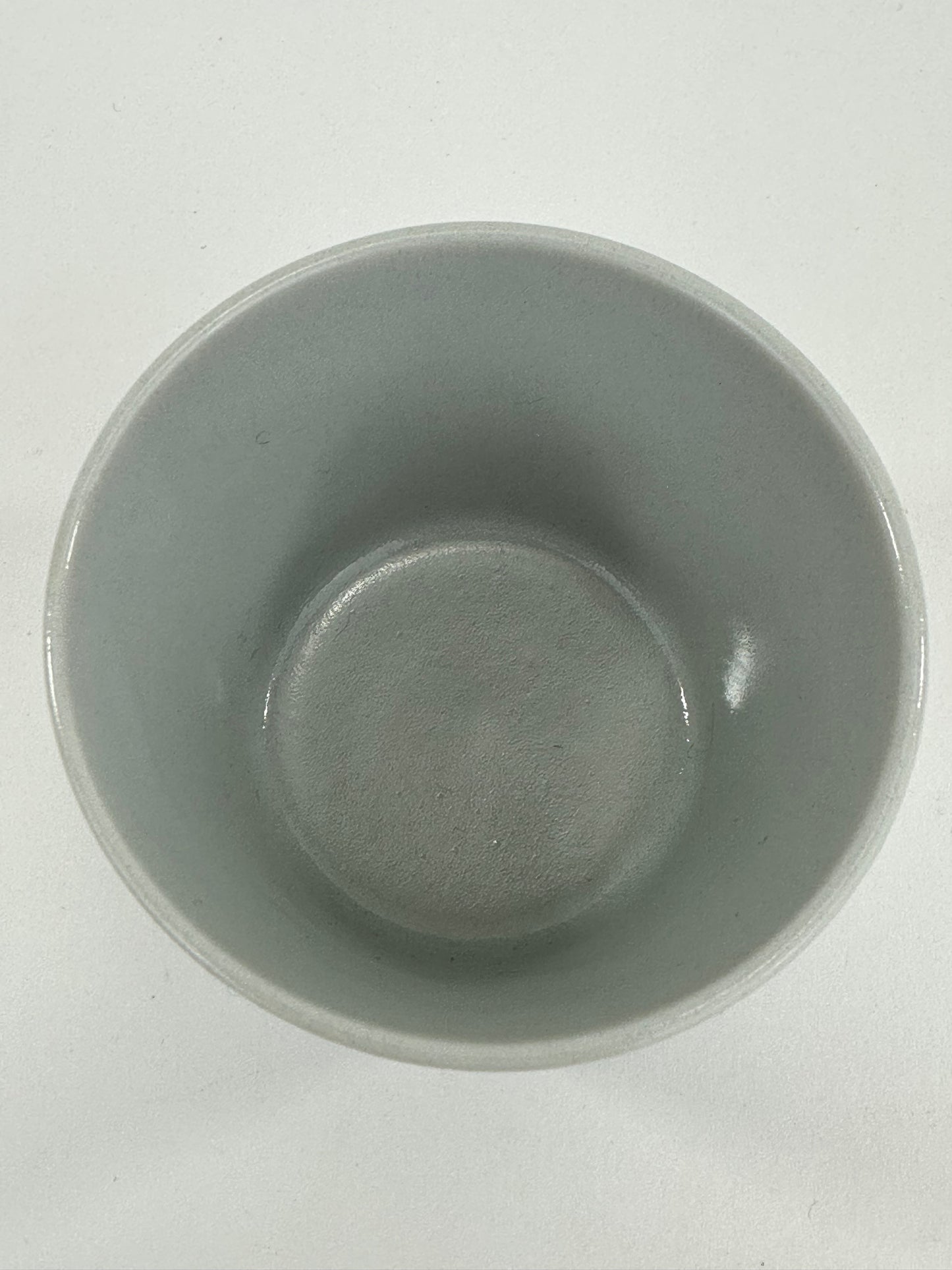 Vintage Japanese Hand Painted Indigo Spiral Yunomi Tea Cup 3"W