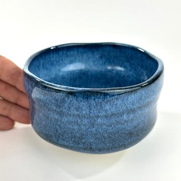 Japanese Handmade Mino Ware Chawan Matcha Tea Bowl Ai Yohen Blue Flambe Glaze NEW5"