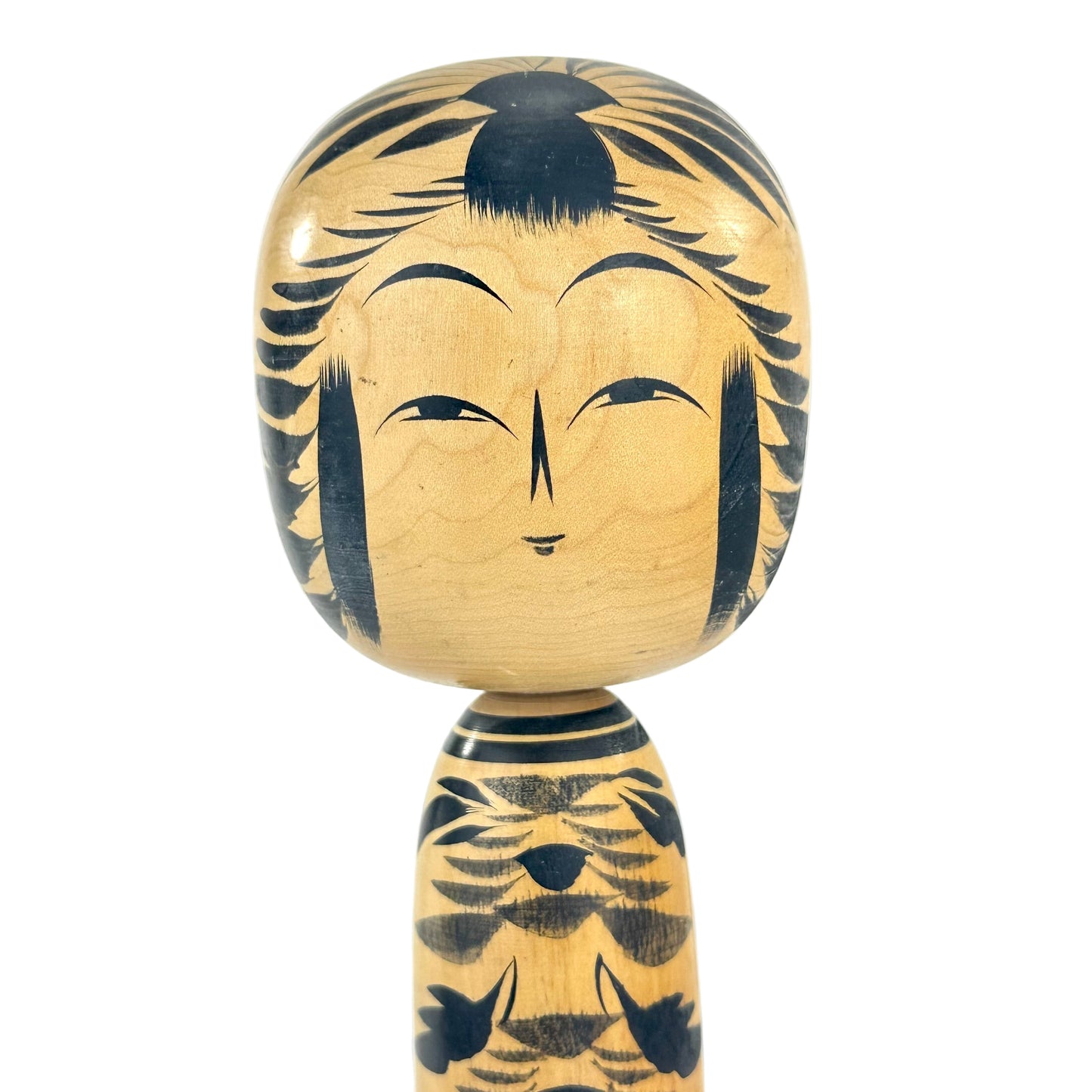 Vintage Japanese Kokeshi Wooden Doll Signed by Maker 12"