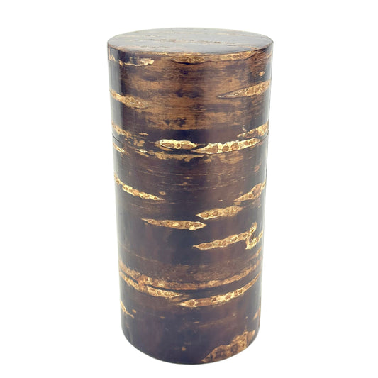 Japanese Tea Ceremony Natsume Natural Cherry Bark Tea Jar Bamboo Carving 6.25”