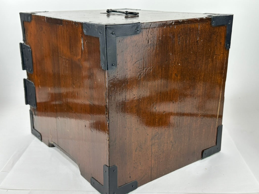 Antique Japanese Funadansu Ship Chest Sugi Iron Hardware Edo Period Custom Stand c1840 21"H