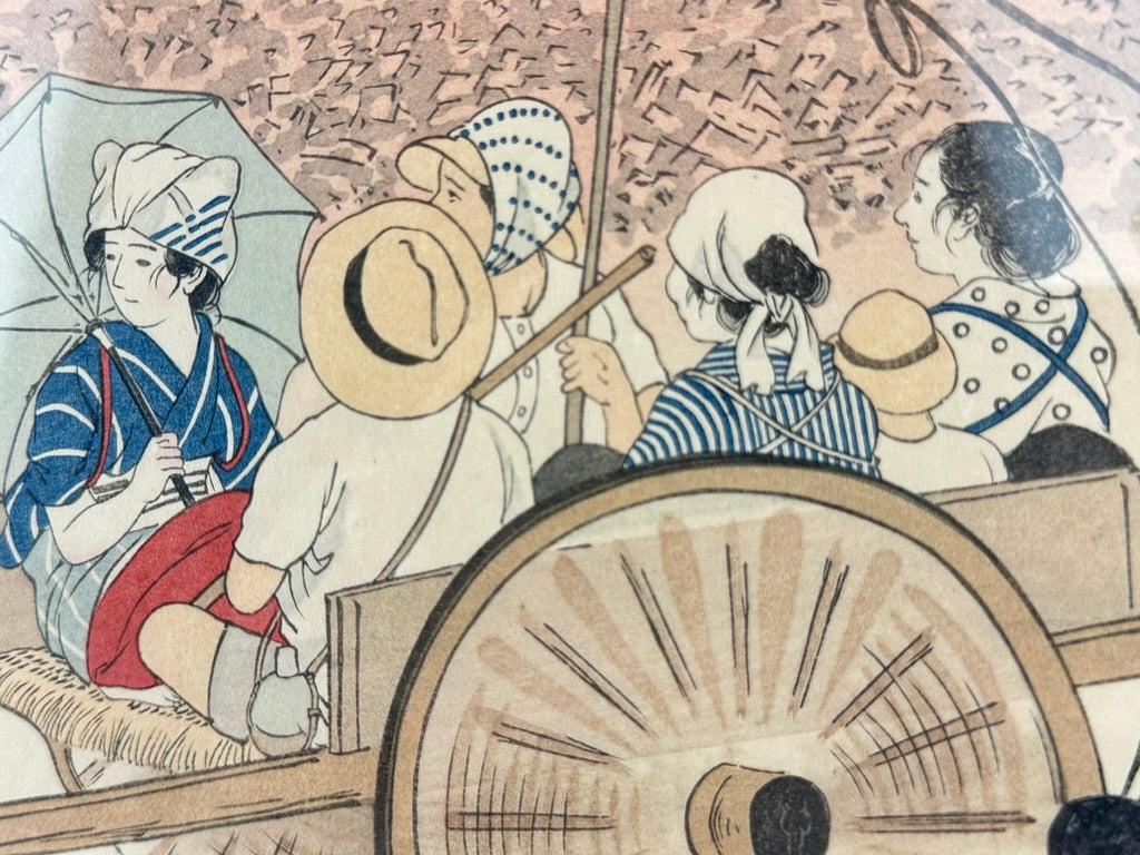 Original Japanese Igawa Sengai Woodblock Print Great Kanto Earthquake Tokyo 1926 11"W LS#031