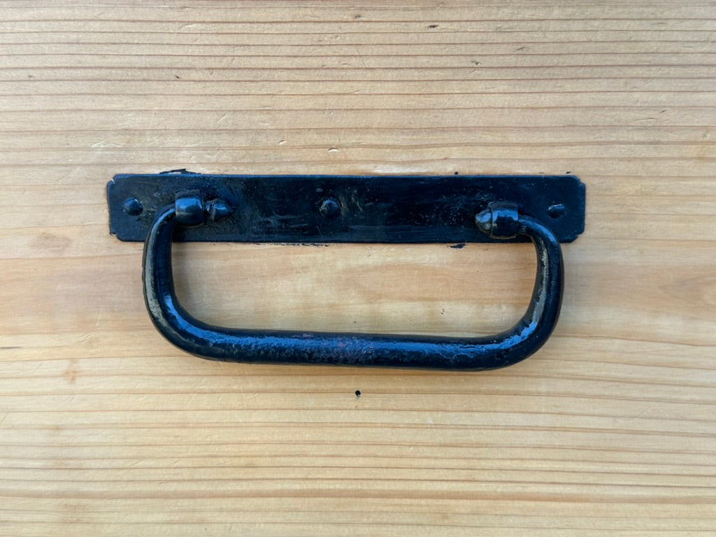 Antique Japanese Meiji Era Ishodansu Kiri Wood Cannon Biraki Tansu Iron Hardware